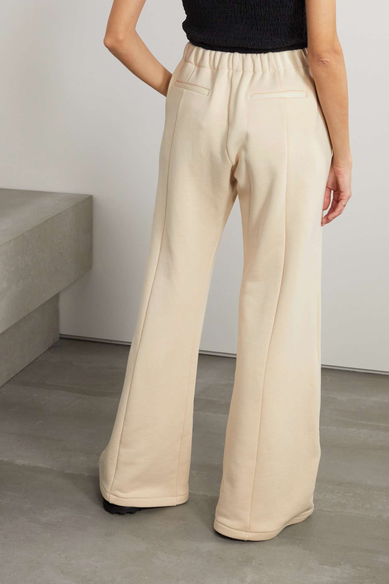 Paneled cotton-jersey wide-leg track-pants - 3