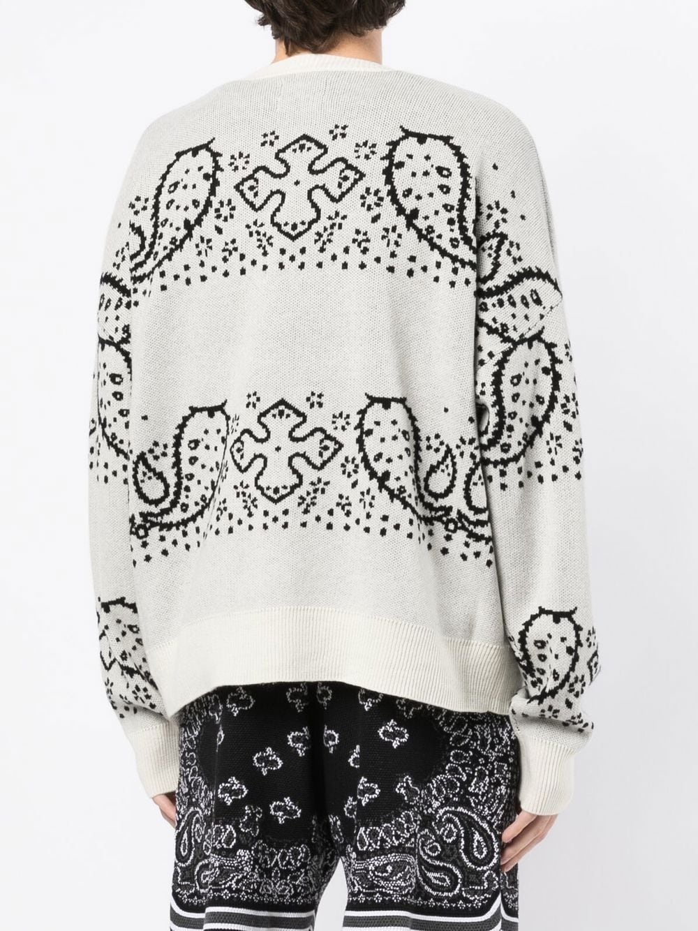 bandana stripe-knit cardigan - 4