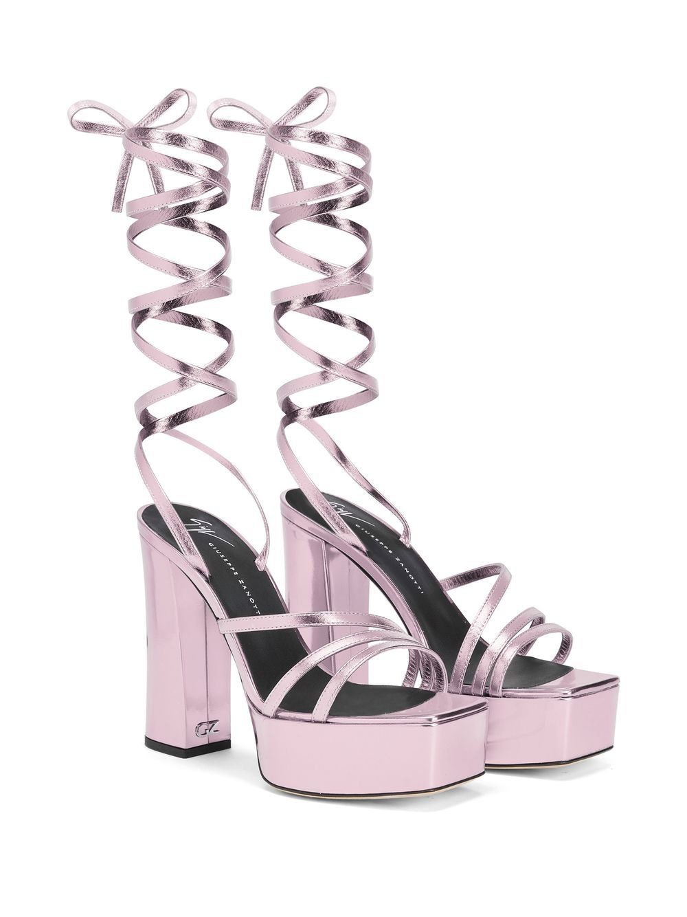Flavienne laminated leather 120mm sandals - 2