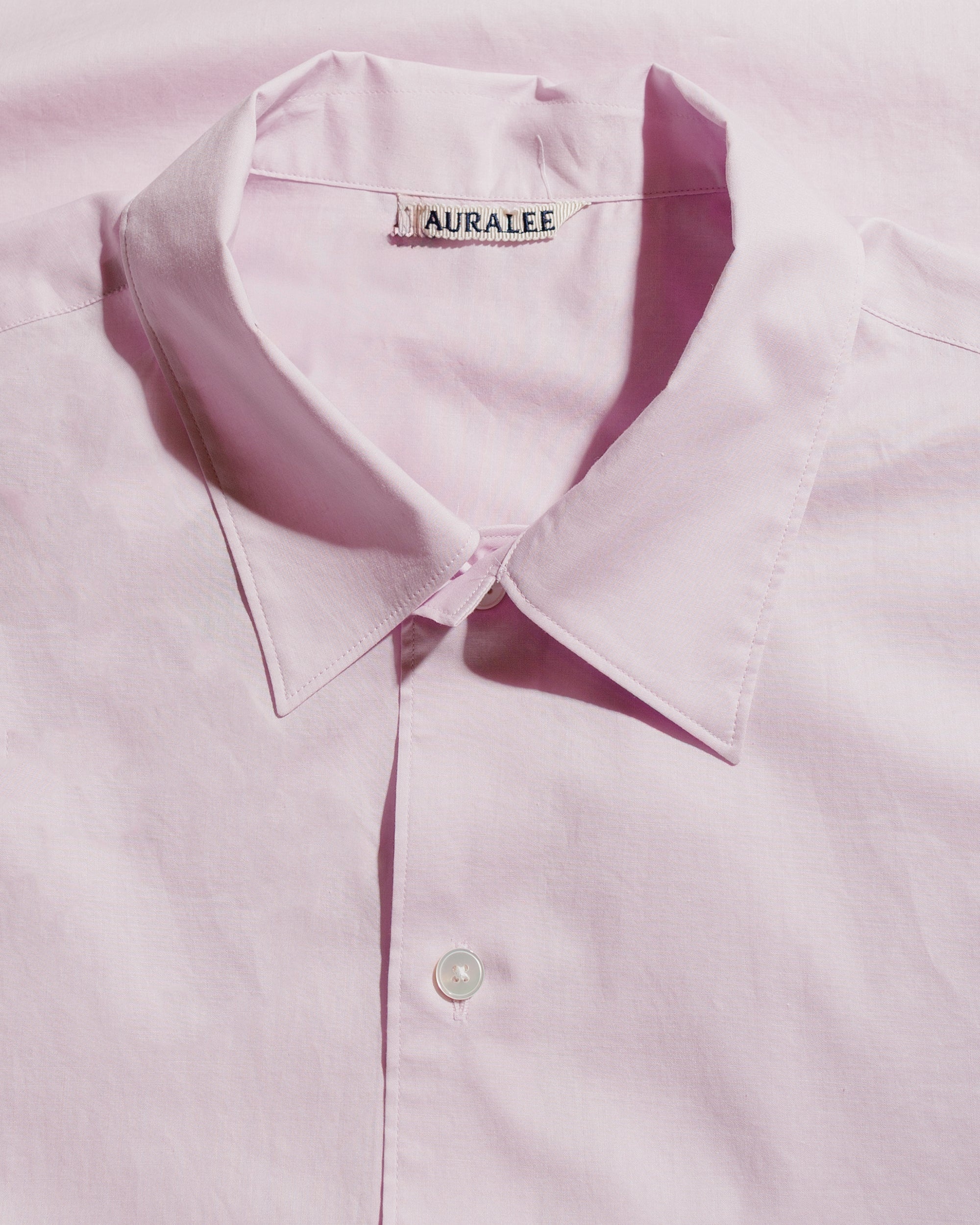 Washed Finx Typewriter Open Collar Half Sleeved Shirt Light Pink - 5