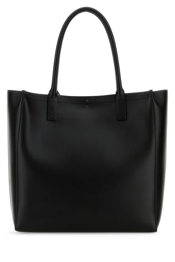 Black leather shopping bag - 3