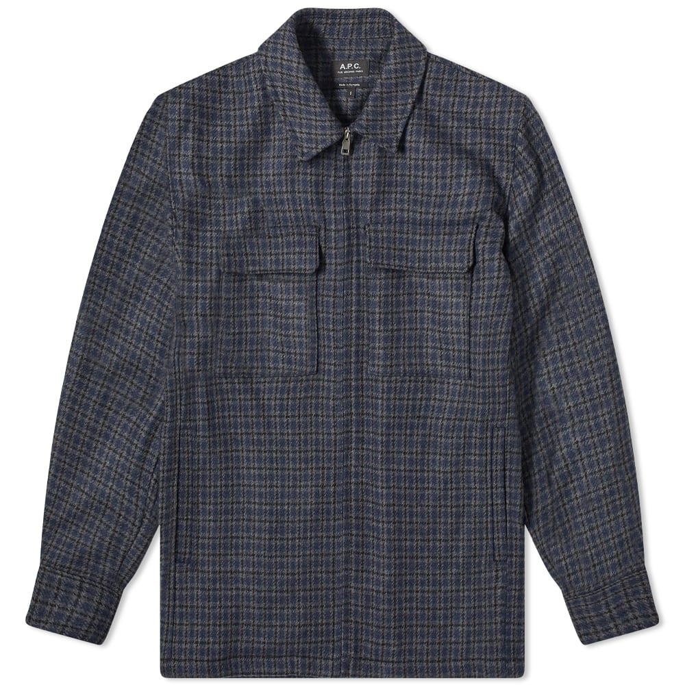 A.P.C. Thibault Check Wool Zip Jacket - 1