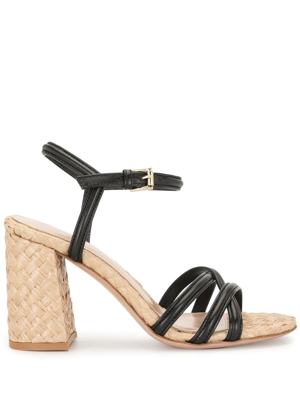 strappy straw sandals - 1