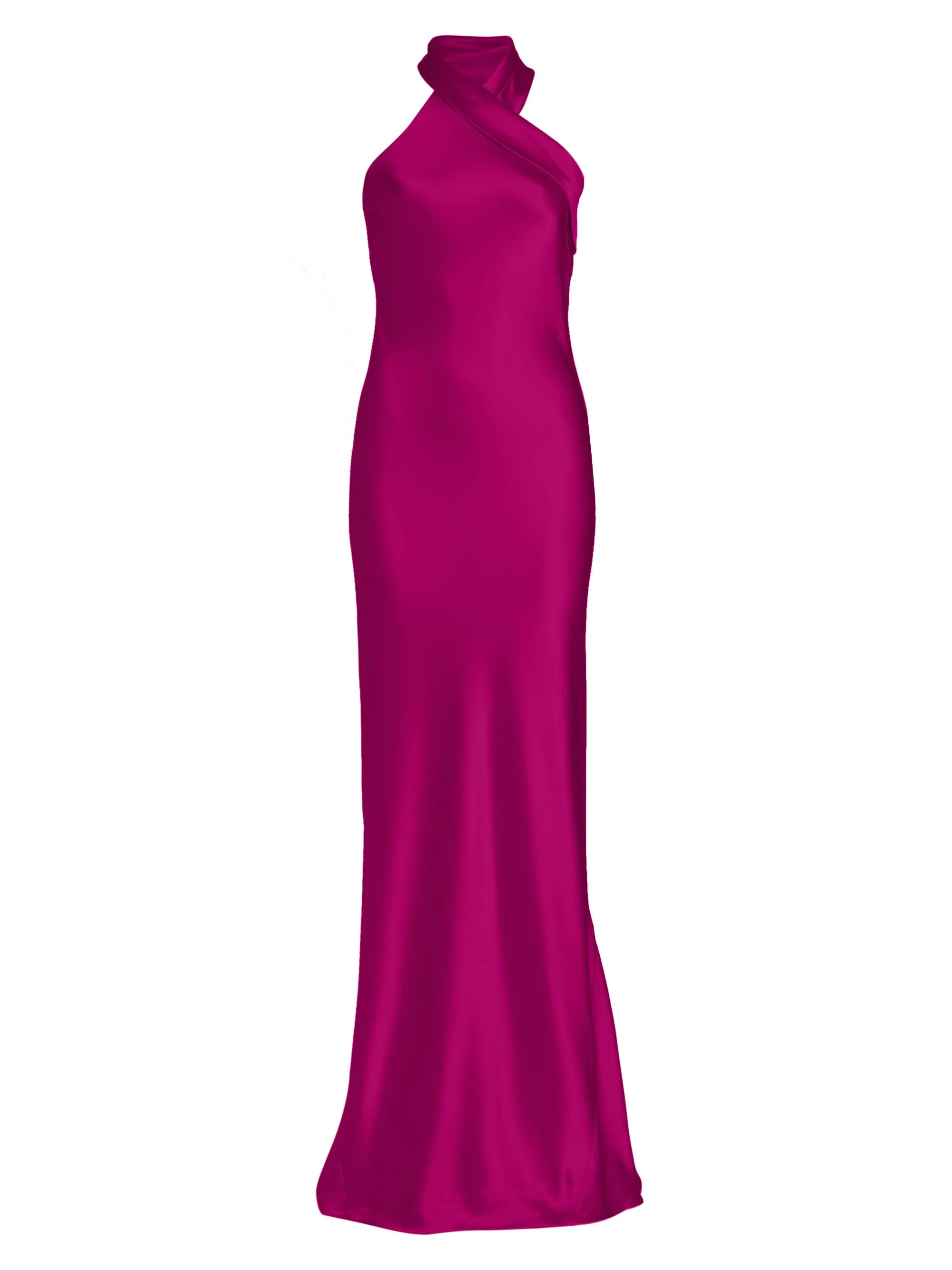 Women's Pandora Asymmetrical Bias Cut Dress - Magenta - 1