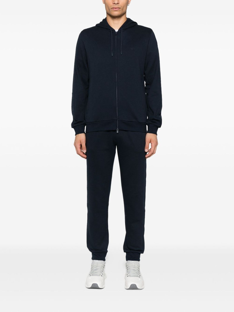 EMPORIO ARMANI logo-detail hooded zip-up sweatshirt outlook
