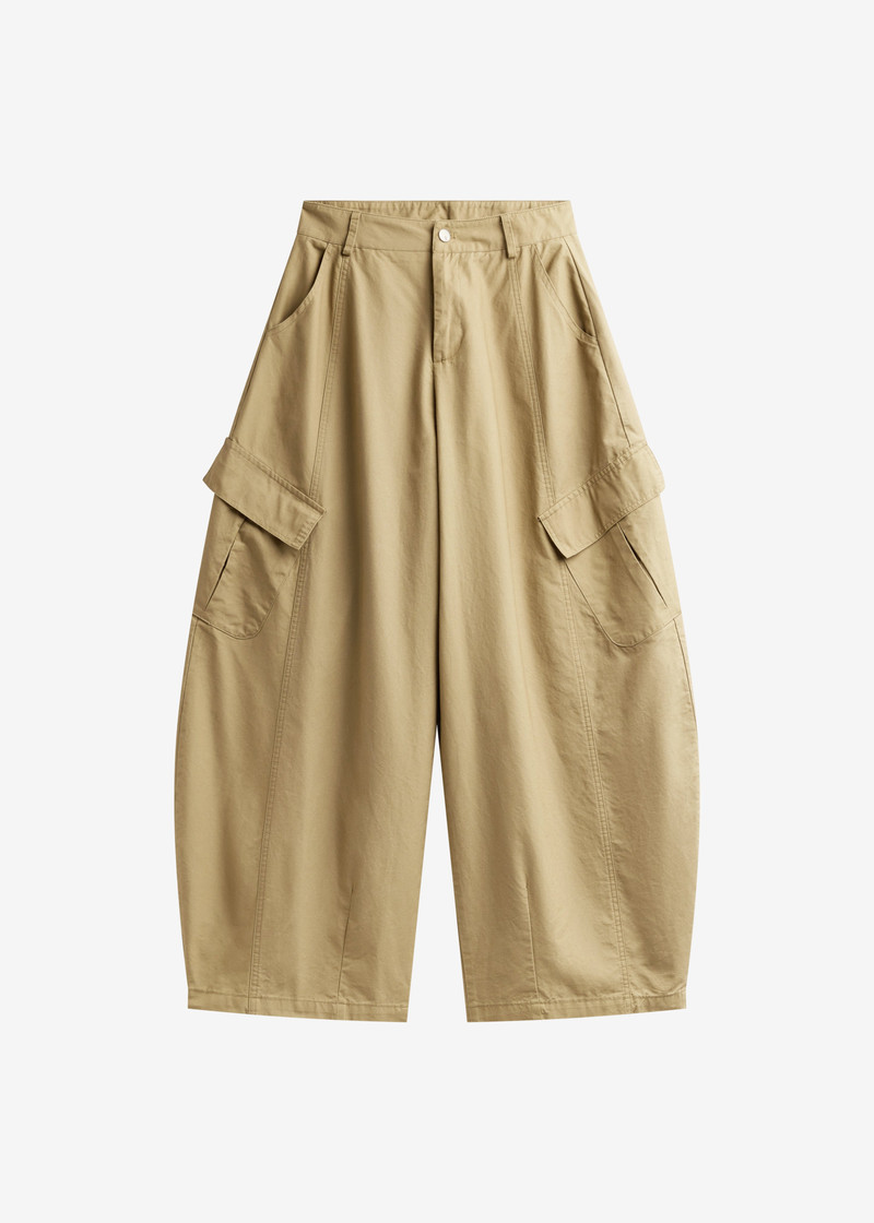 Baixa Barrel Cargo Pants - Beige 1