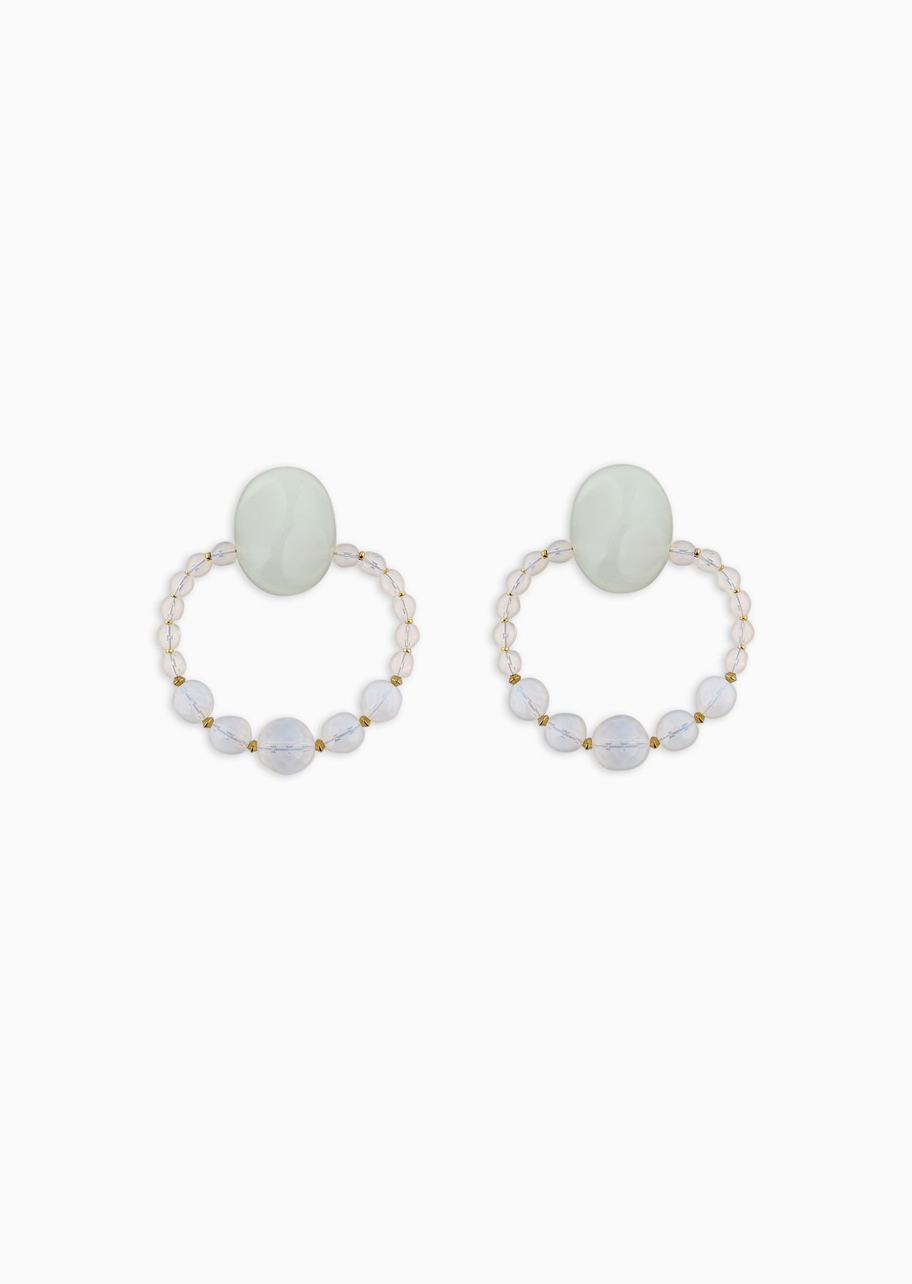 Clip earrings with opalescent spheres - 1