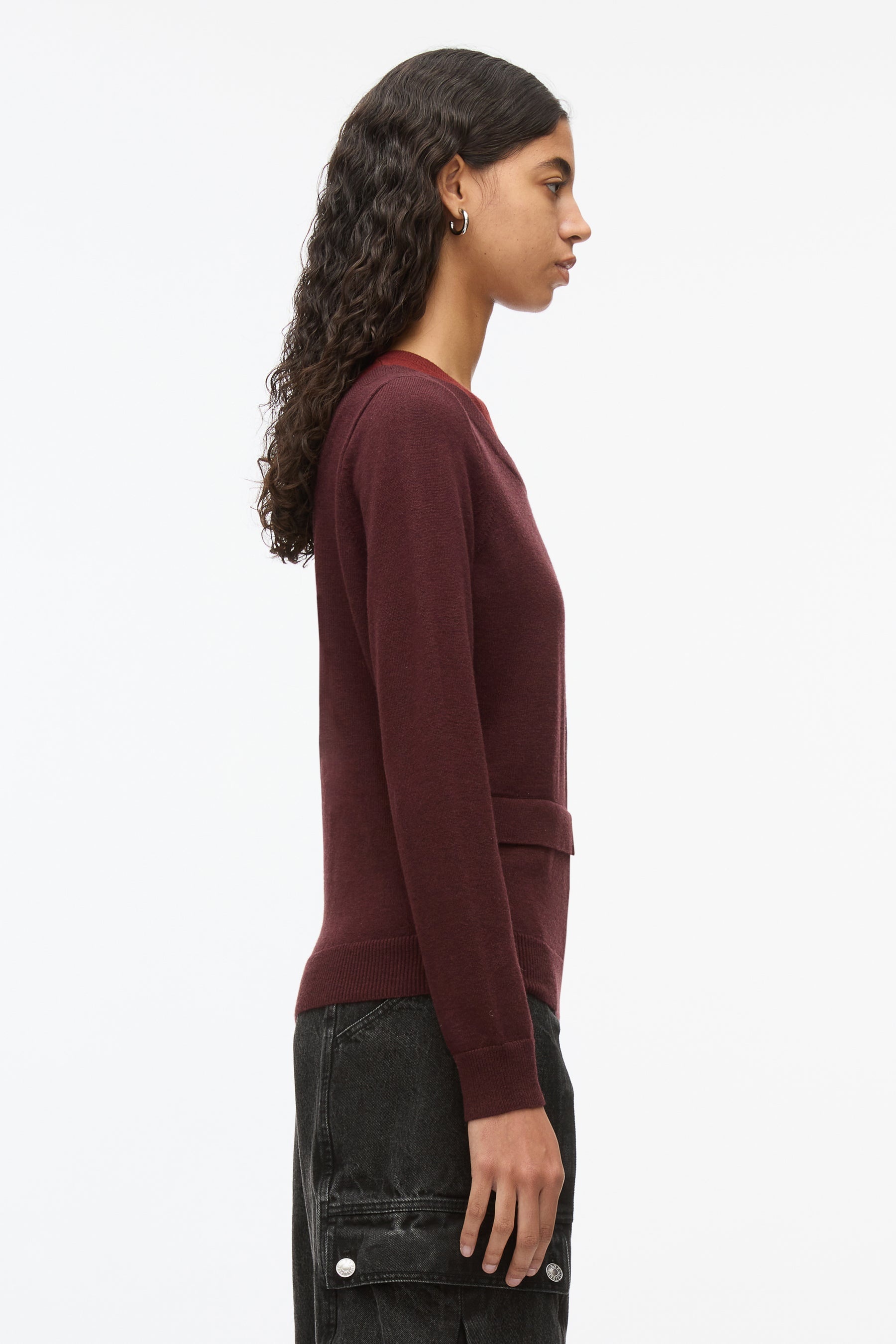 Layered Knit Pullover with Keyhole - 5