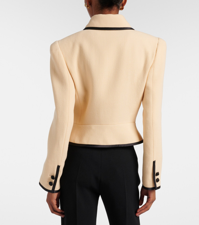 Bow-detail virgin wool crêpe jacket 5