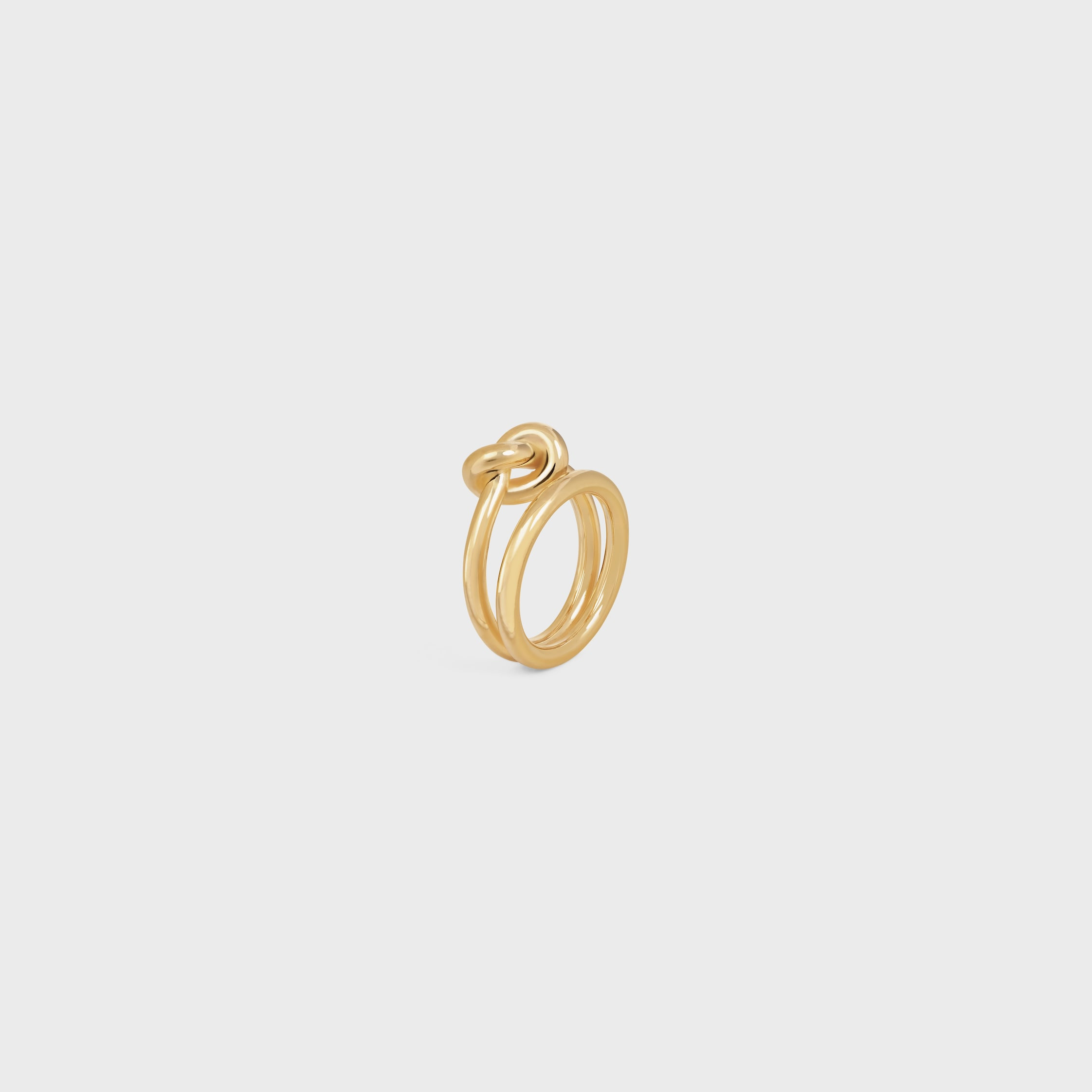 Knot Double Ring in Brass with Gold Finish - 2