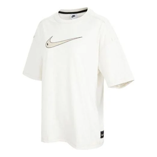 (WMNS) Nike Logo Printing Athleisure Casual Sports Cozy Short Sleeve White T-Shirt DM6212-030 - 1