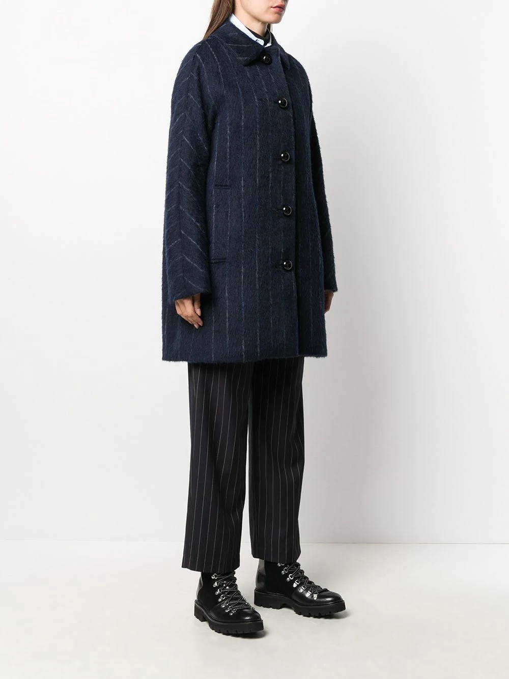 pinstripe single-breasted coat - 3