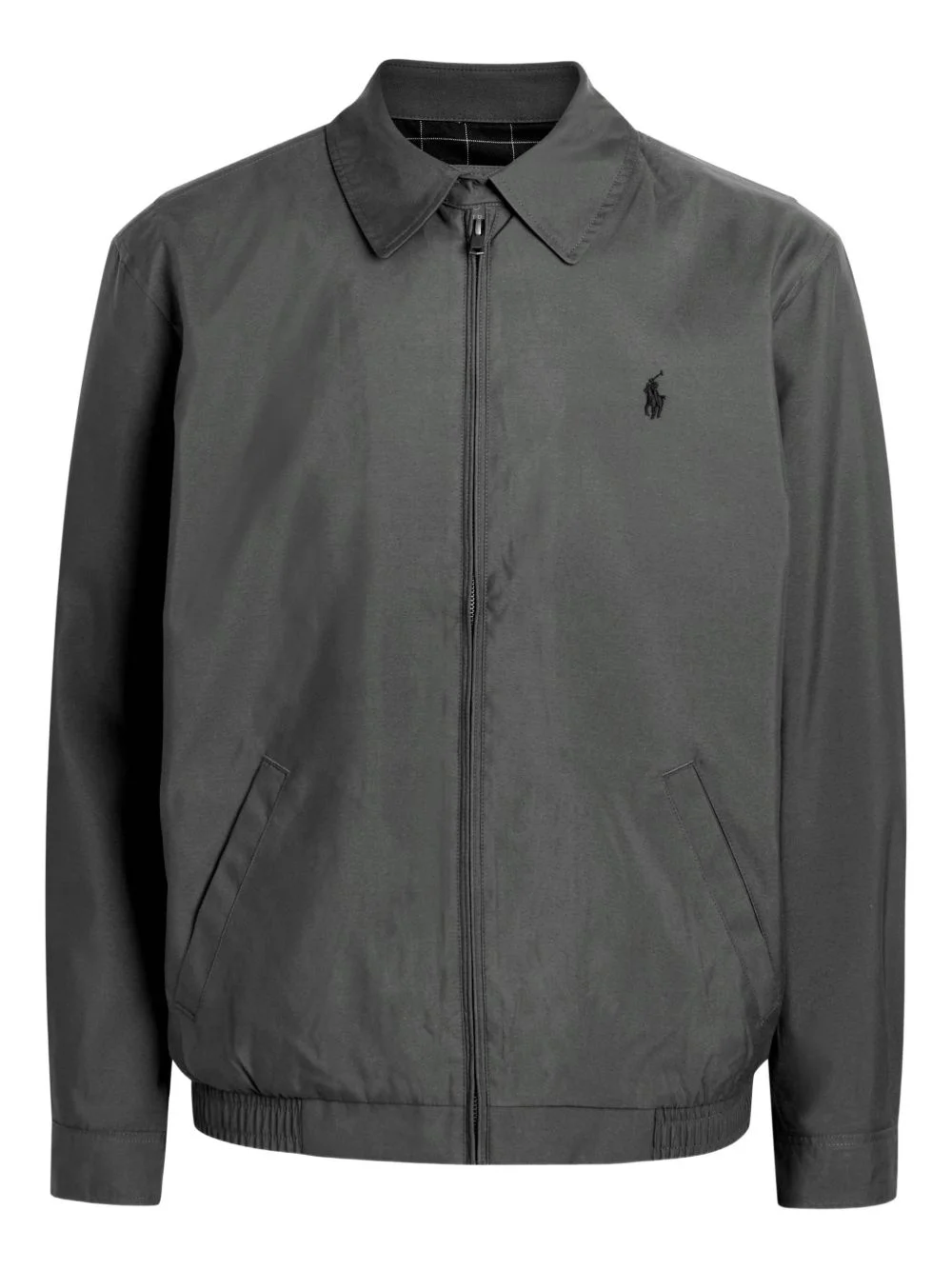 zipped collared shirt jacket - 1