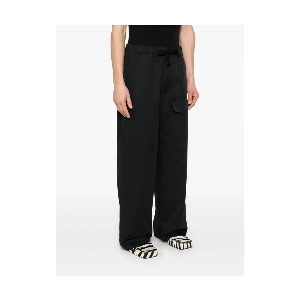 BLACK ELASTIC WAISTBAND PANTS - 2