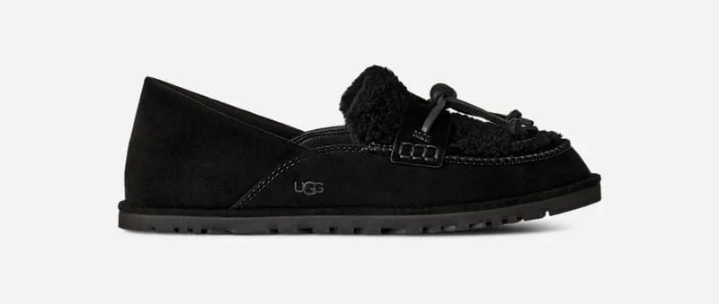 ® Women's Zora Loafer Sheepskin Shoes in Black - 1