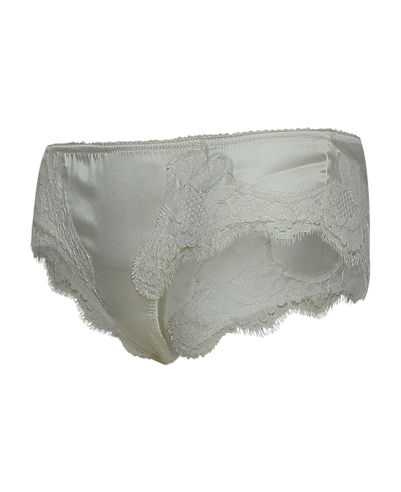 White Silk Blend Briefs - 2