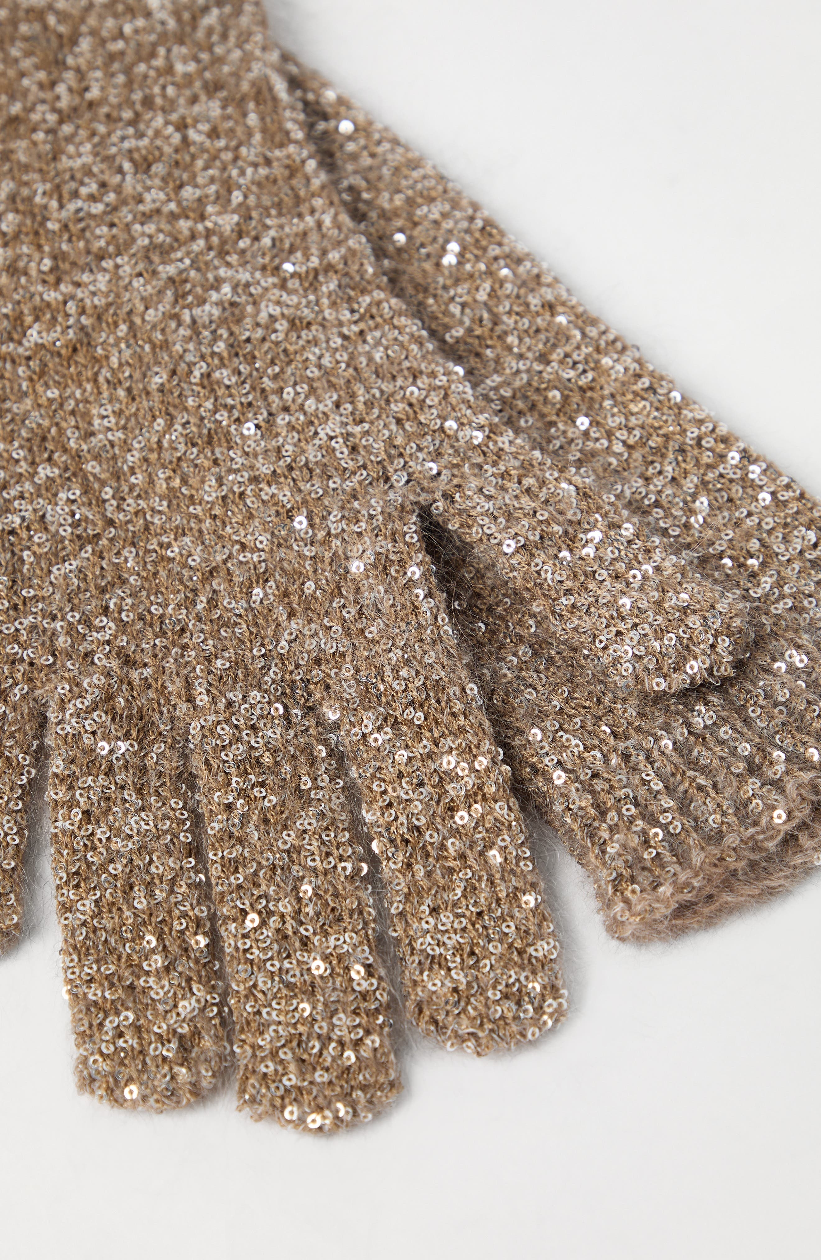 Brunello Cucinelli Dazzling knit gloves in Beige at Nordstrom - 3