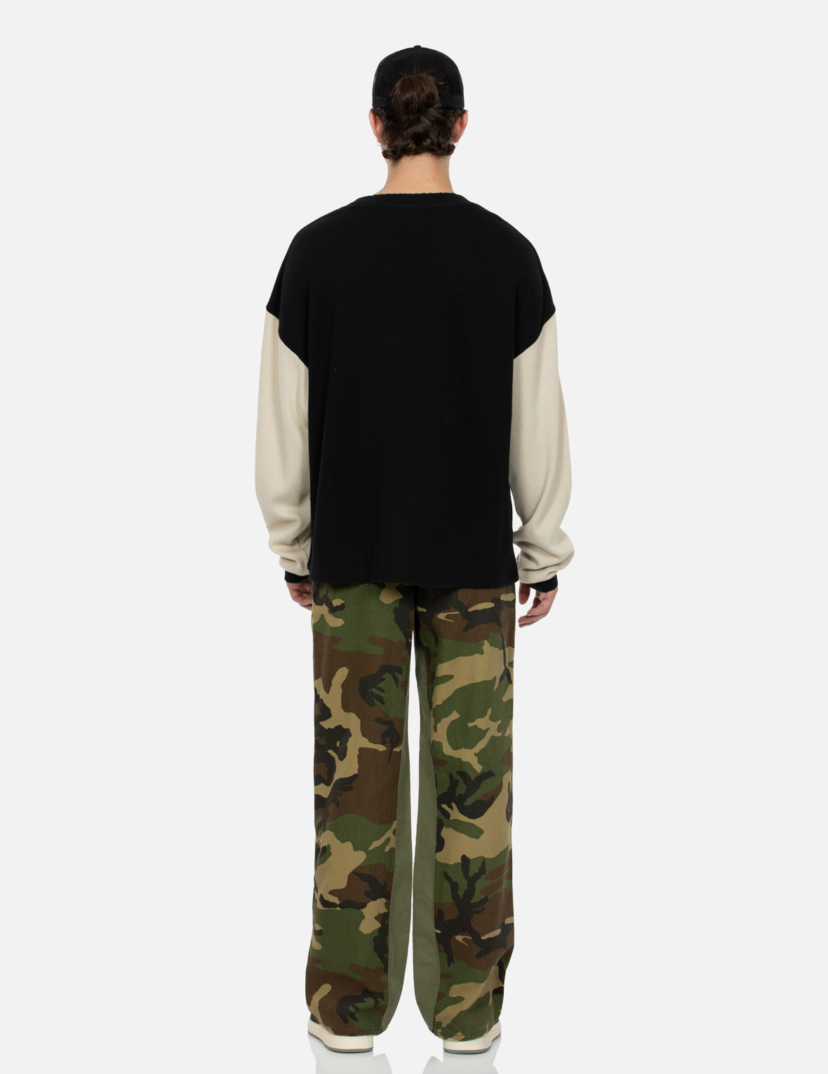 SEAGULL APPLIQUÉ EMBROIDERY BAGGY FIT CAMO PARACHUTE PANTS - 6
