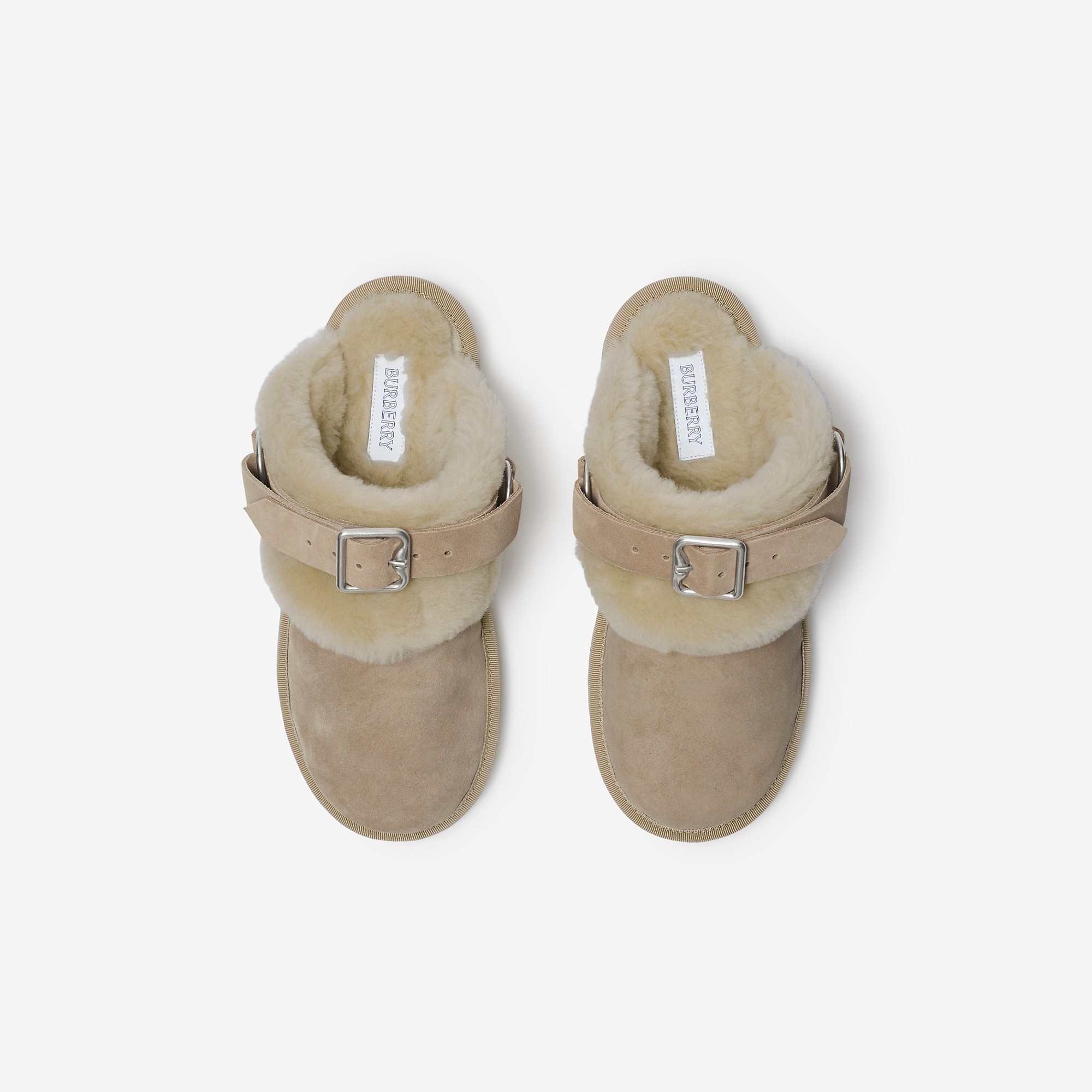 Suede and Shearling Chubby Mules - 5