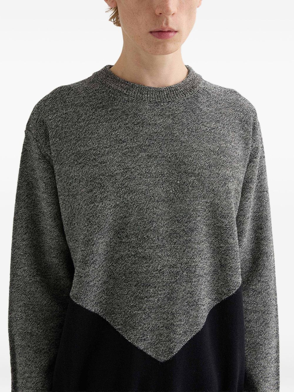 panelled wool sweater - 3