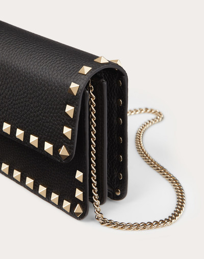 Valentino Rockstud Grainy Calfskin Chain Pouch outlook