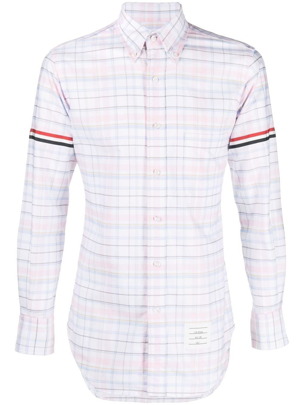 checked long-sleeved shirt - 1