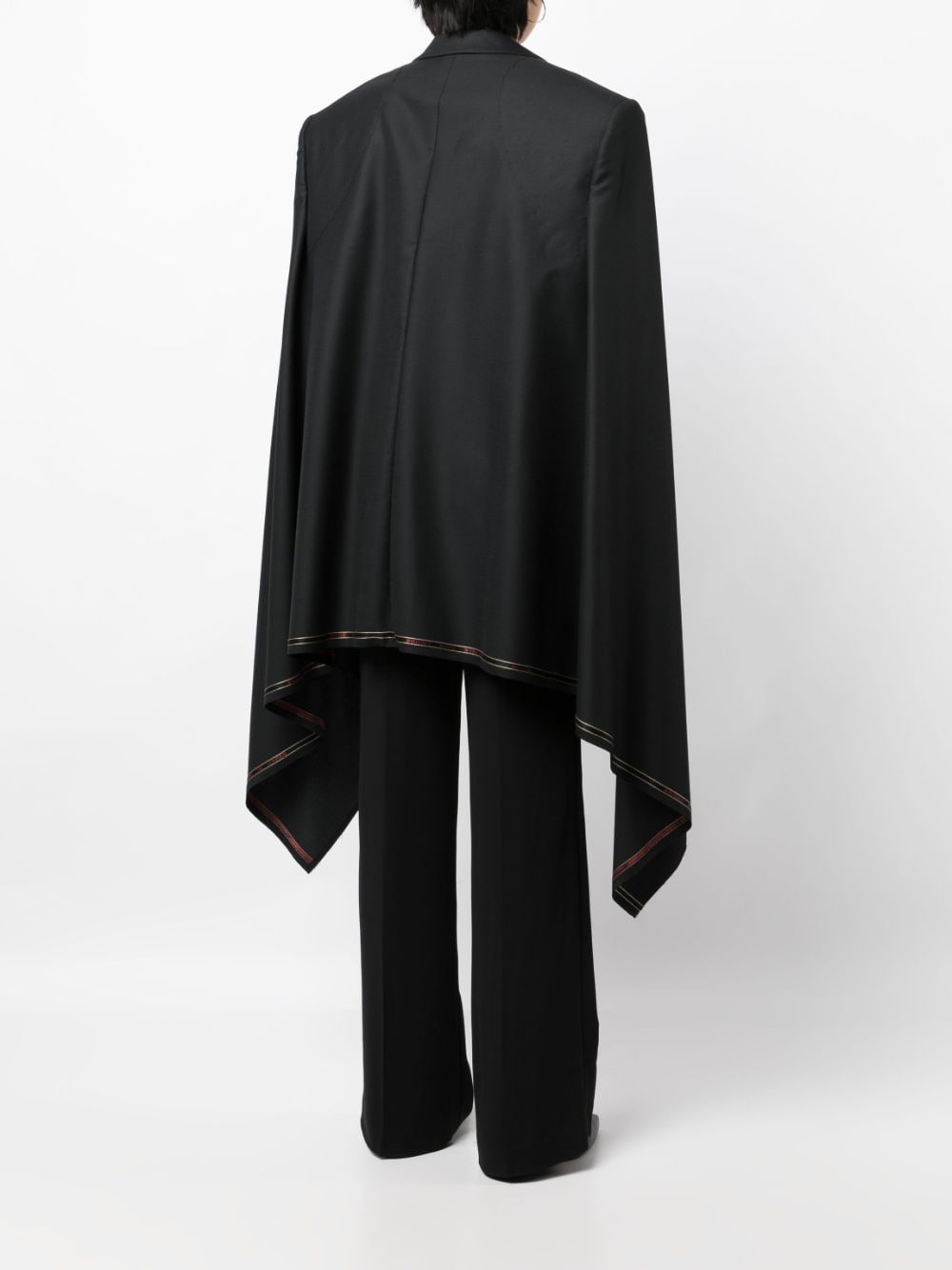 Belted wool cape blazer - 4