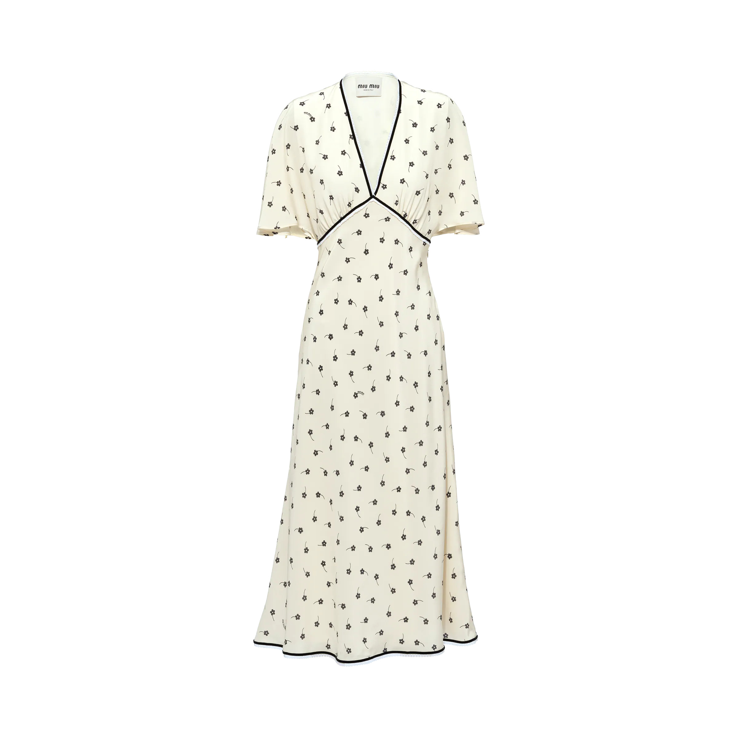 Crepe de chine midi dress - 1