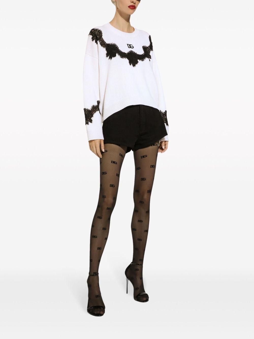lace-insert jumper - 2