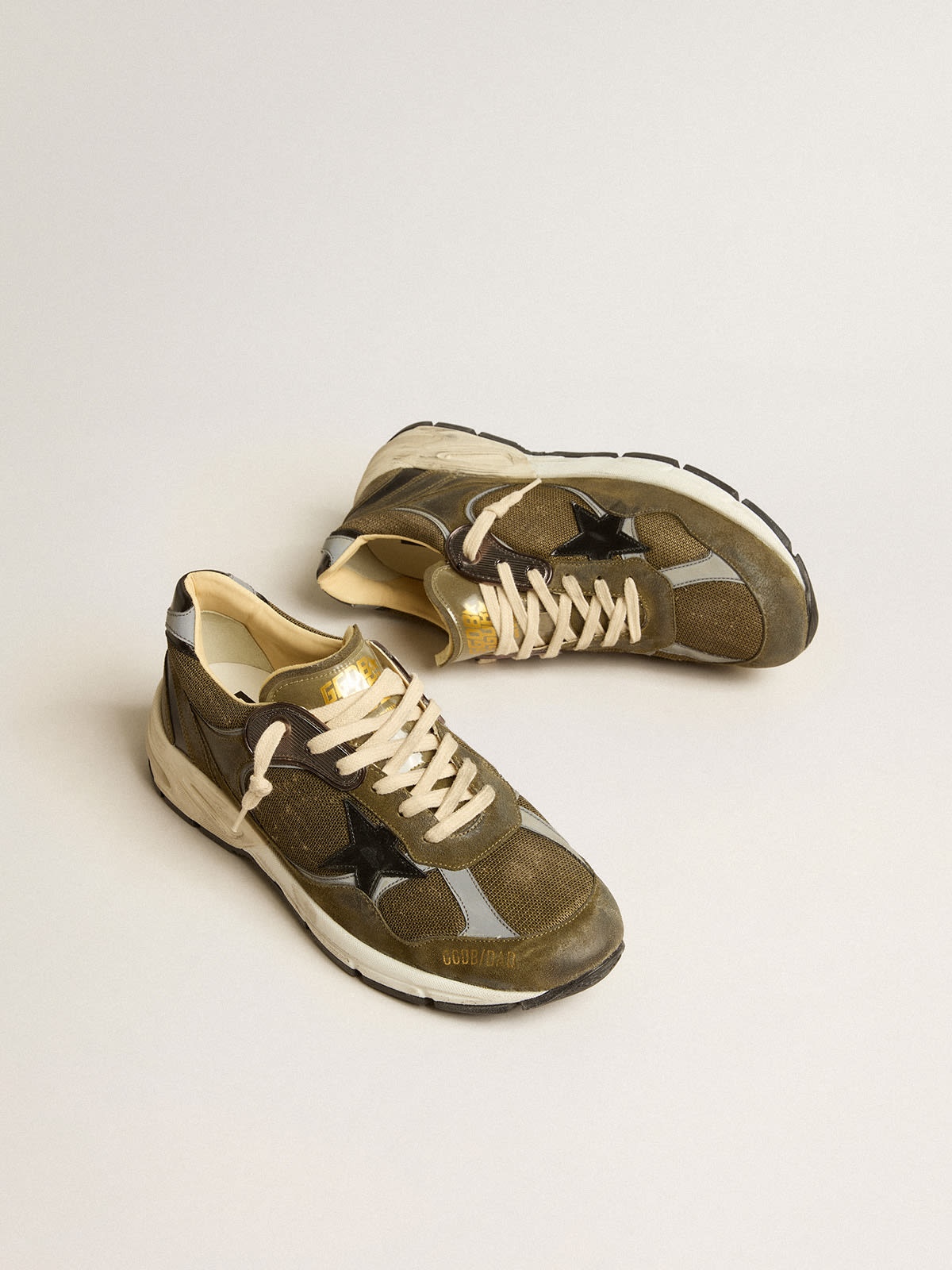 Men’s Dad-Star in suede and mesh with black leather star and heel tab - 2