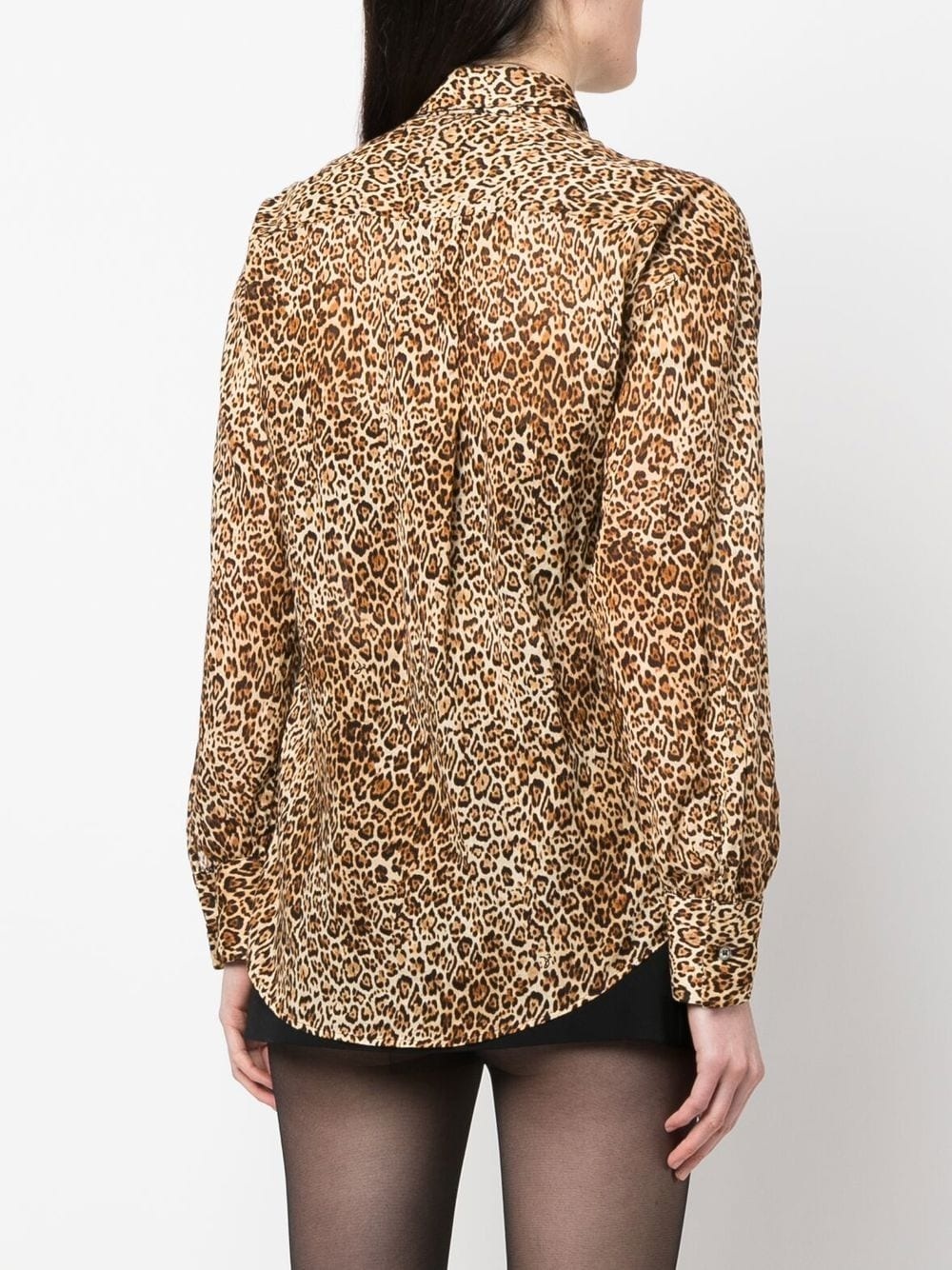 leopard-print cut-out blouse - 4