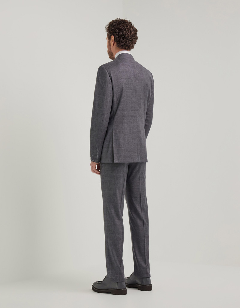 GREY AND BROWN MODERN FIT SUIT IN PURE 150'S WOOL 4