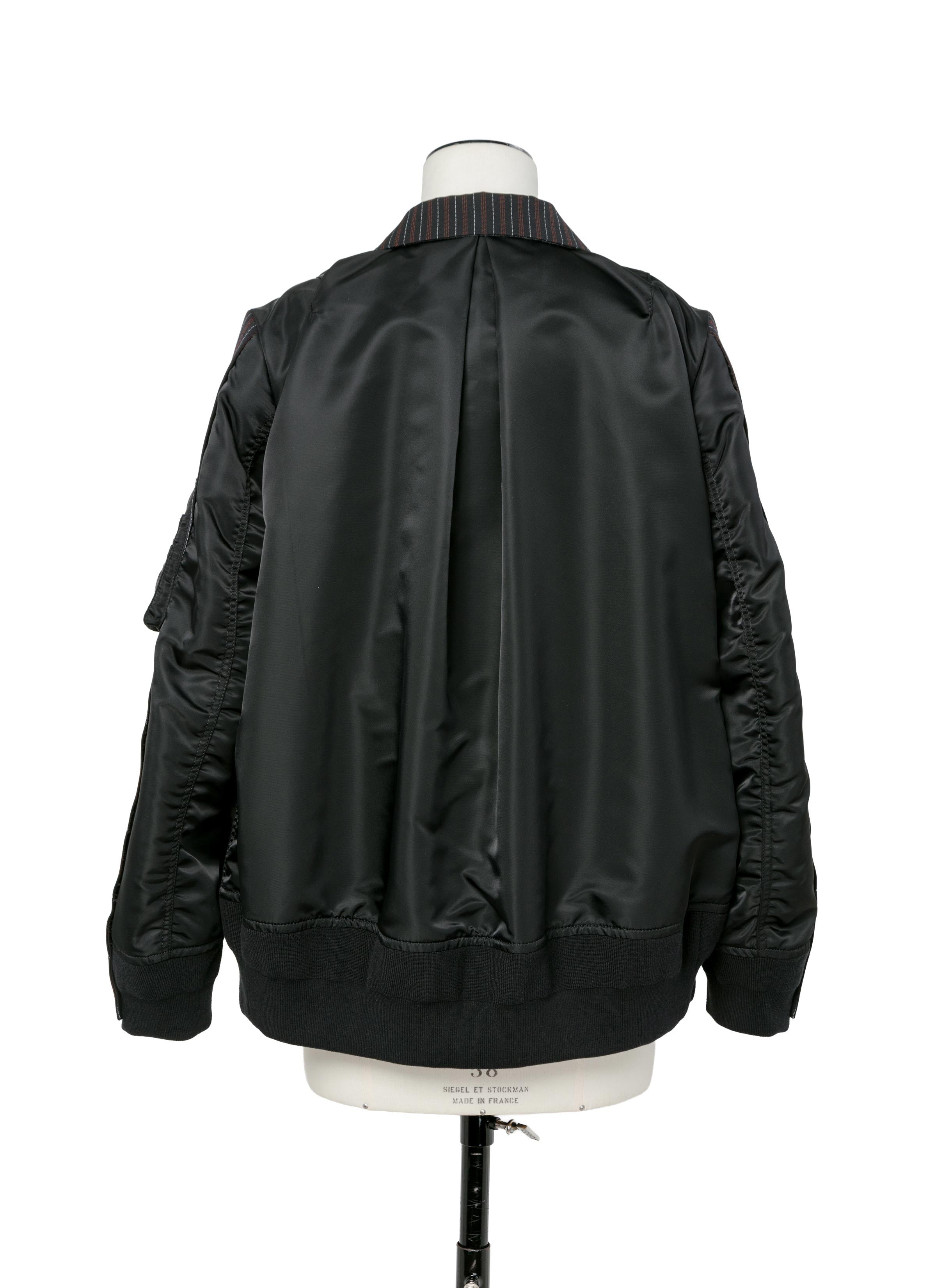 Stripe Doeskin x Nylon Twill Jacket - 4