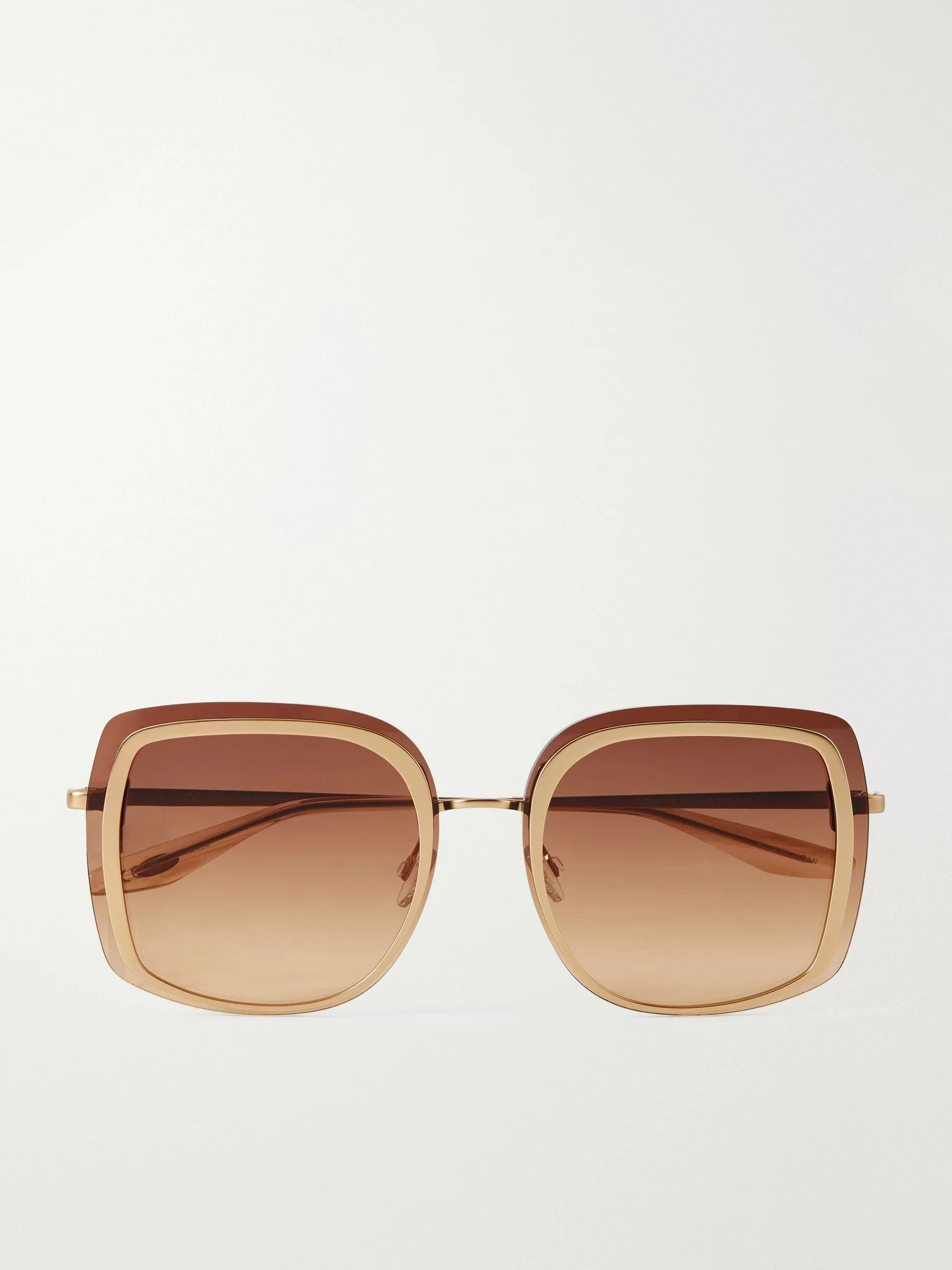 Halima oversized square-frame gold-tone titanium sunglasses Rose gold - 1