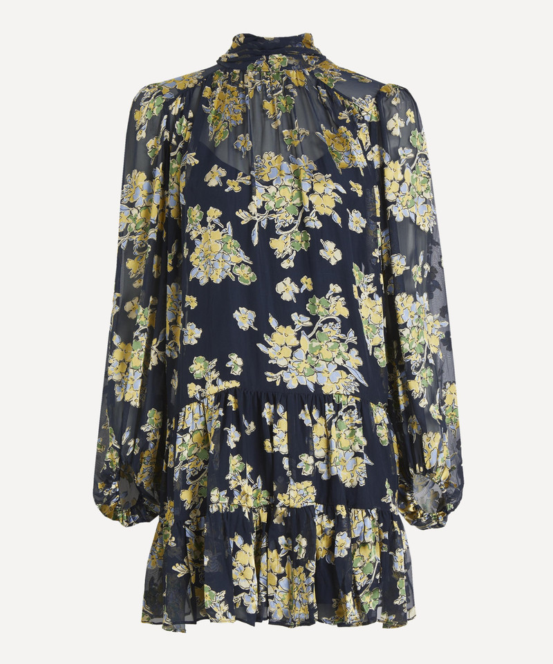 Anaya Silk-Satin Devoré Mini Dress 1