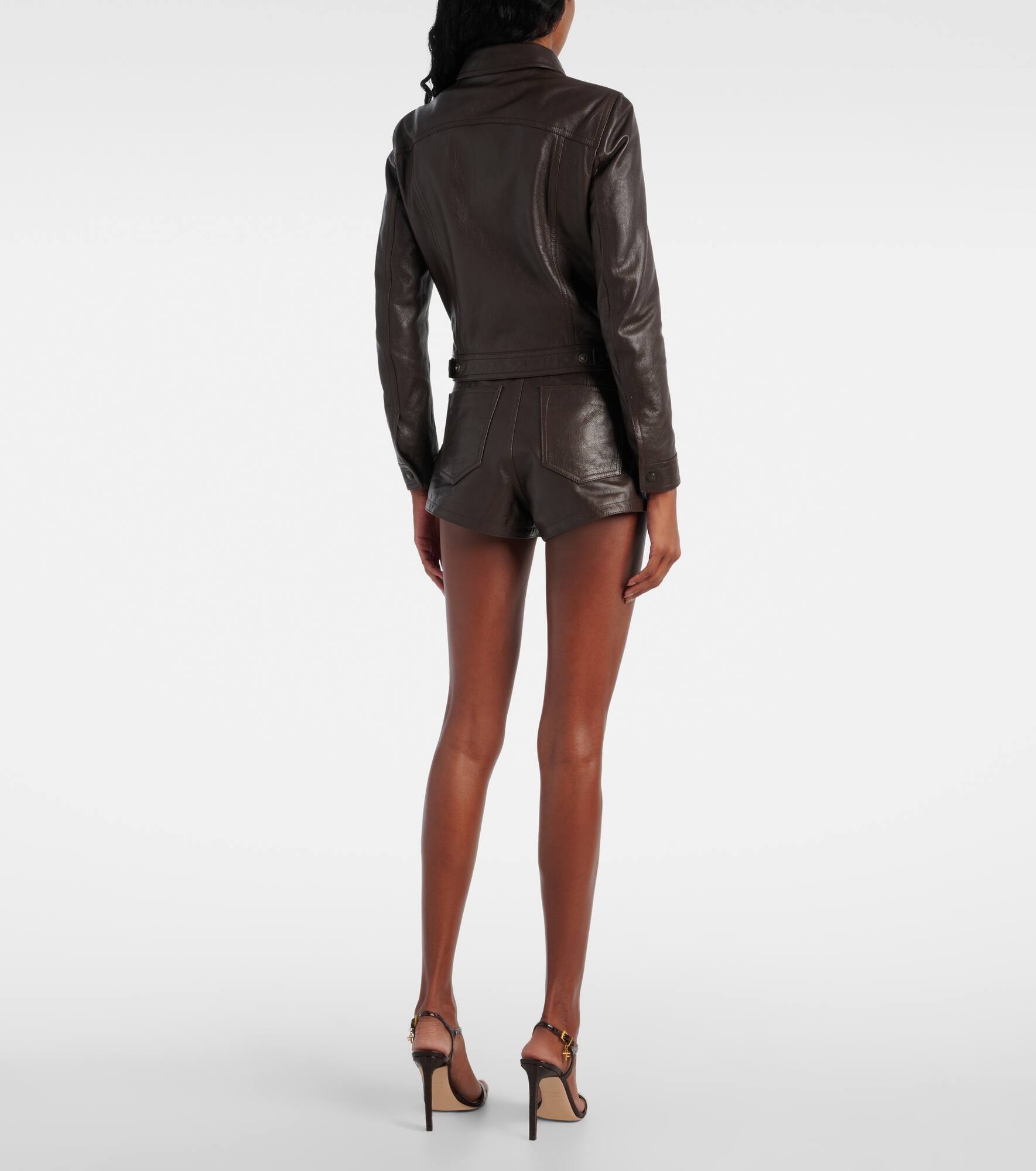 Leather biker jacket - 3