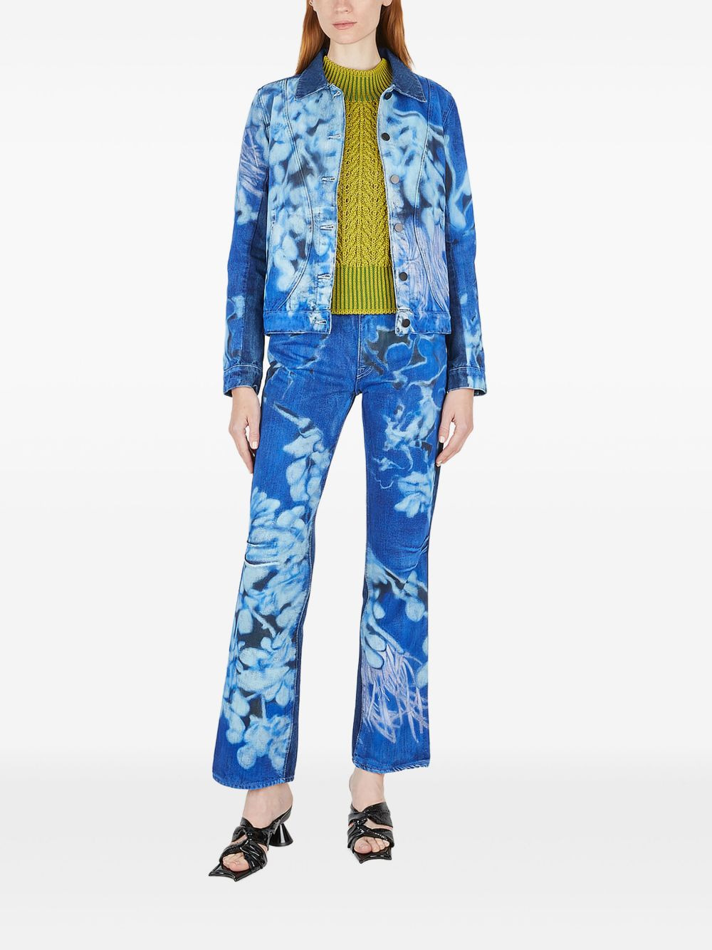 graphic-motif denim jacket - 2