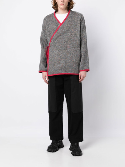 CLOT wraparound tweed cardigan outlook