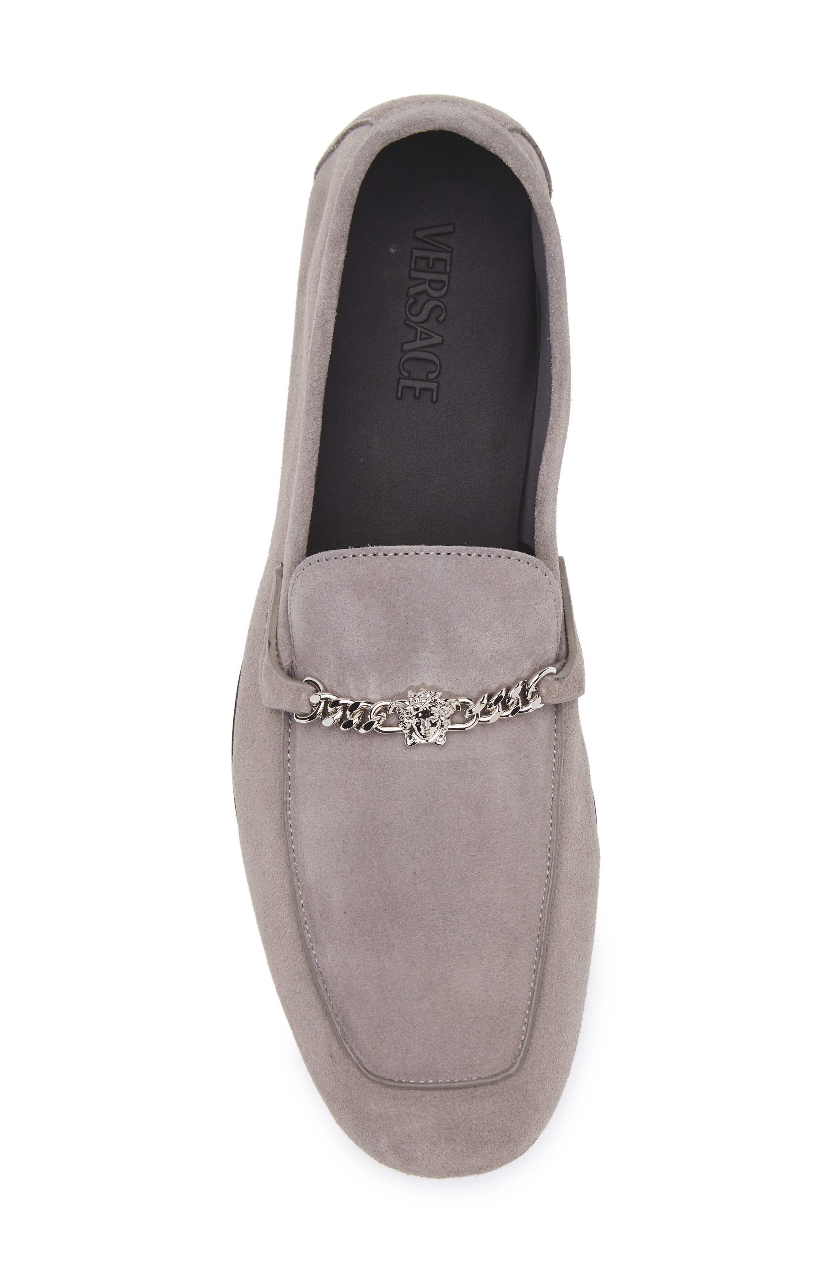 Versace Medusa Chain Suede Loafer in Castel Rock-Palladium at Nordstrom - 5