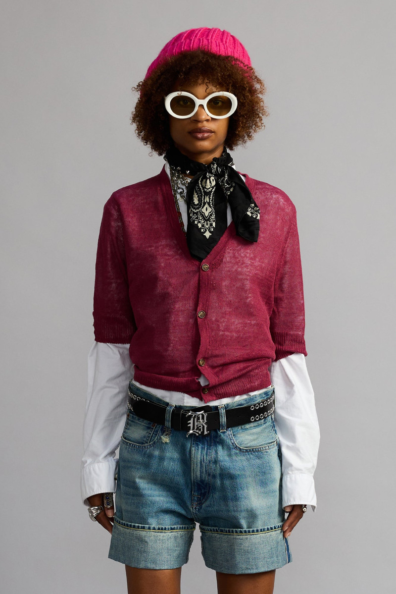 ELBOW SLEEVE SPLIT HEM CARDIGAN 3