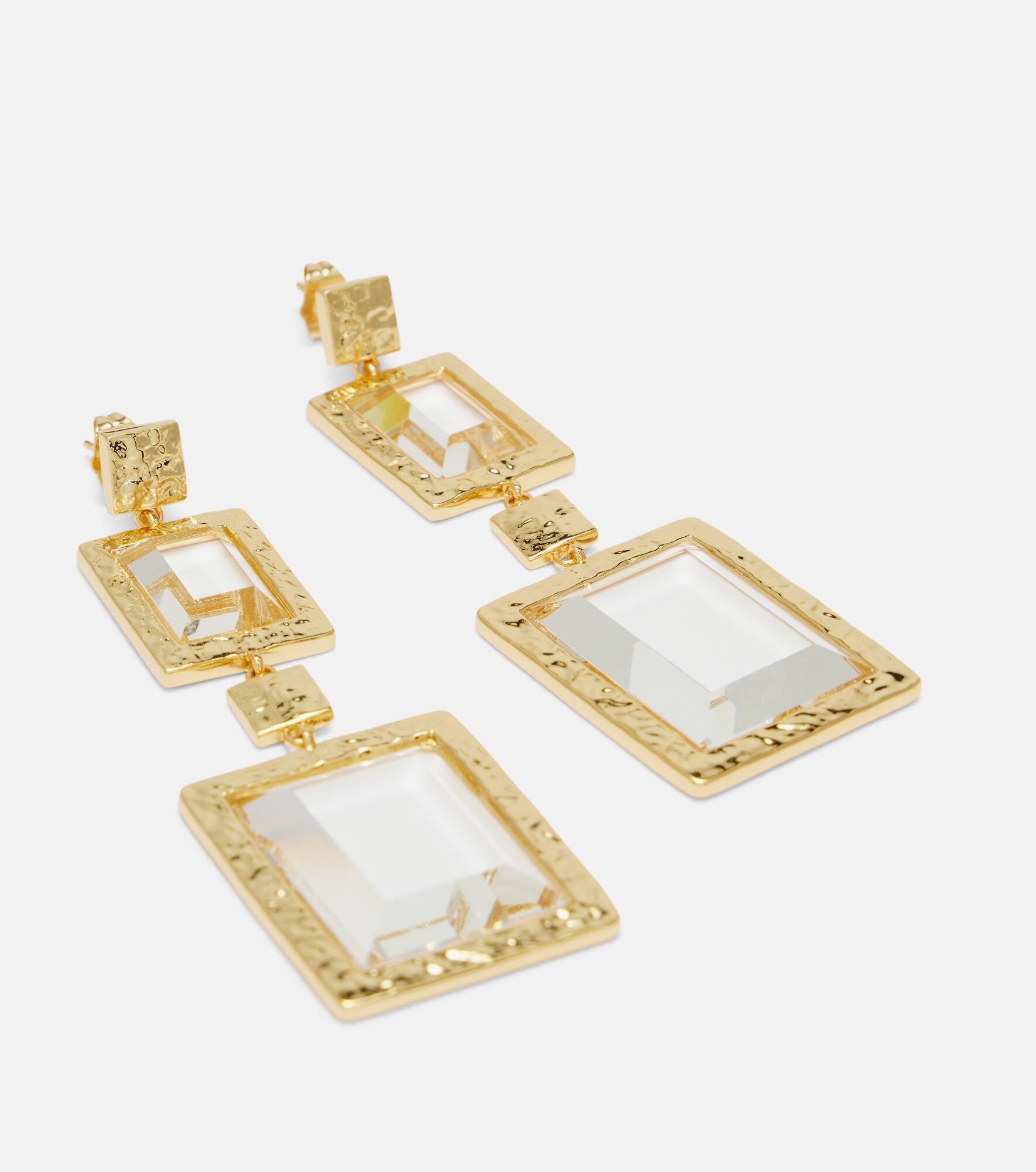 Embellished gold-plated drop earrings - 4