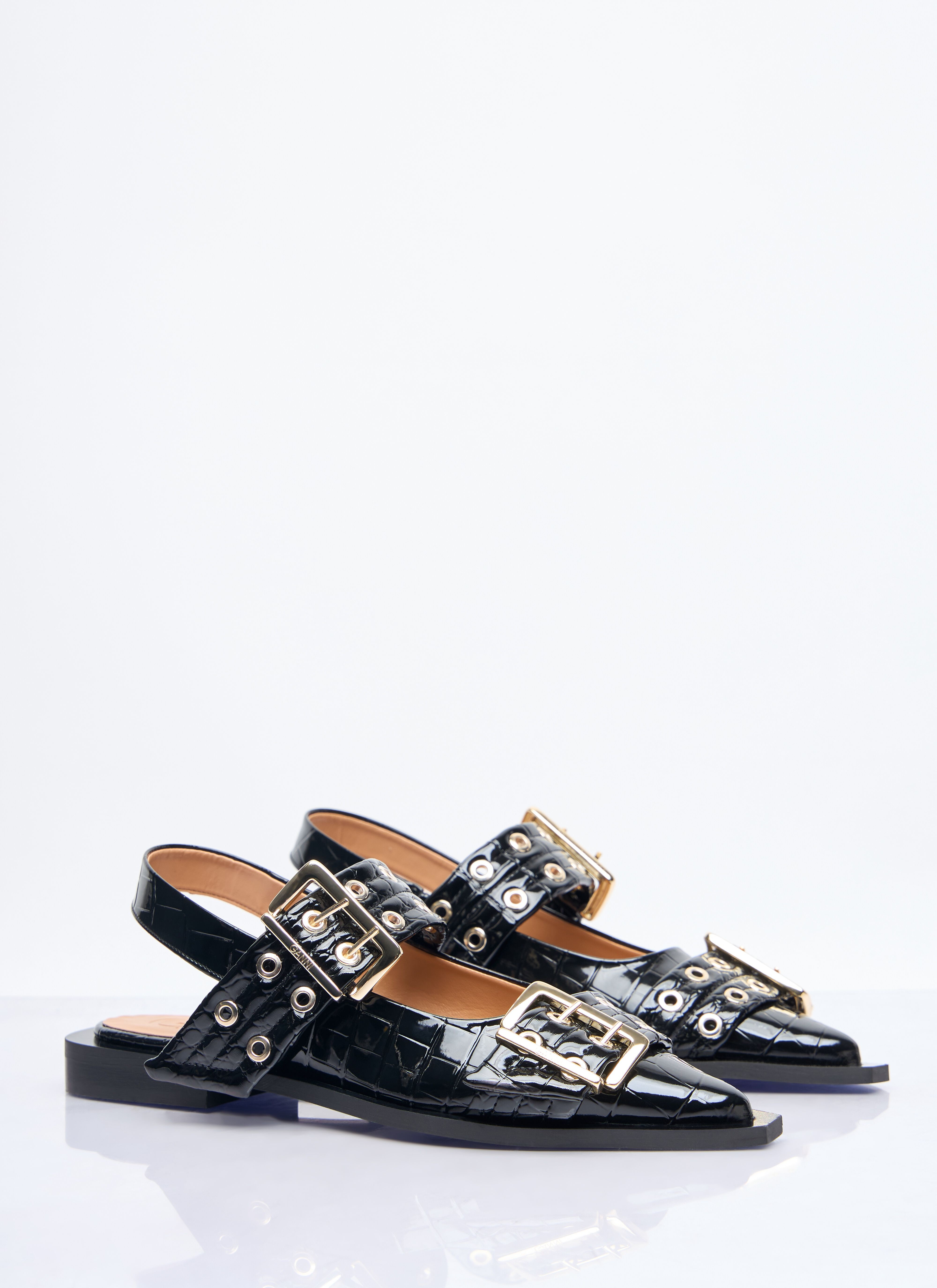 Feminine Buckle Ballerina Flats - 3