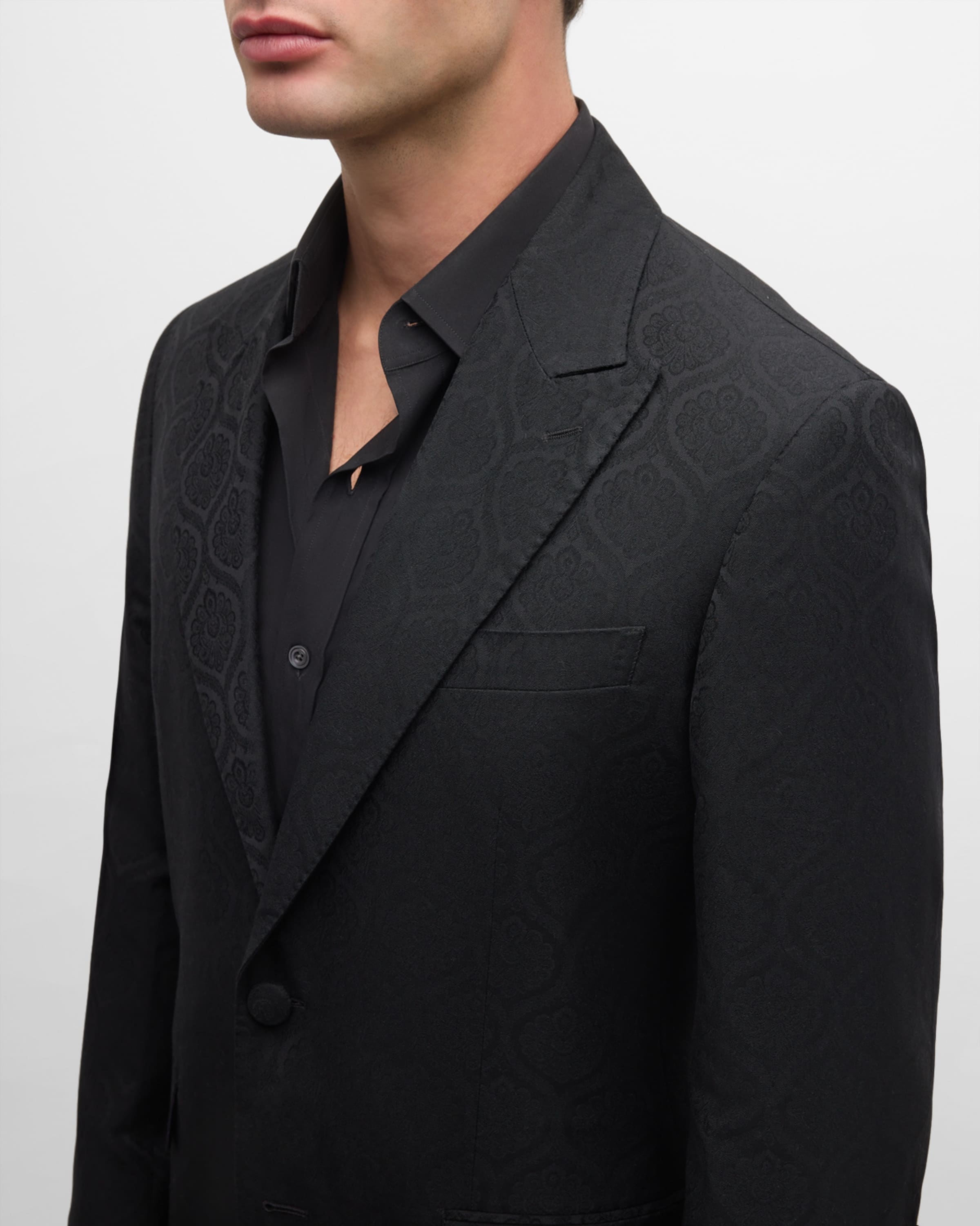 Men's Medallion Jacquard Tuxedo Jacket - 2