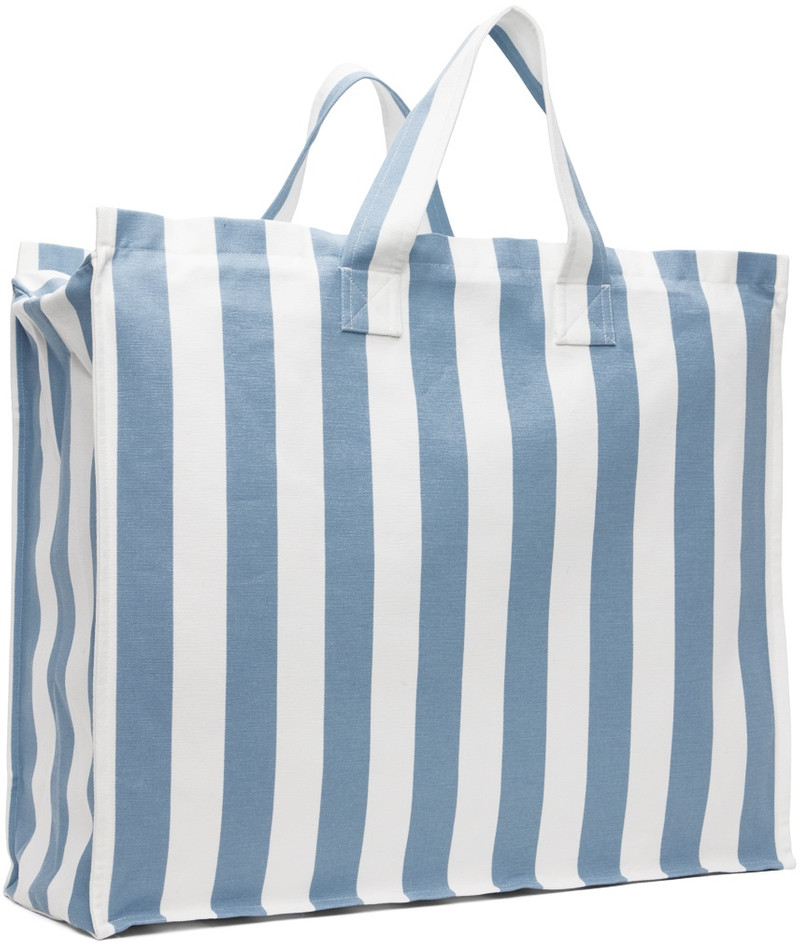 KING & TUCKFIELD Blue & White Large Tote outlook