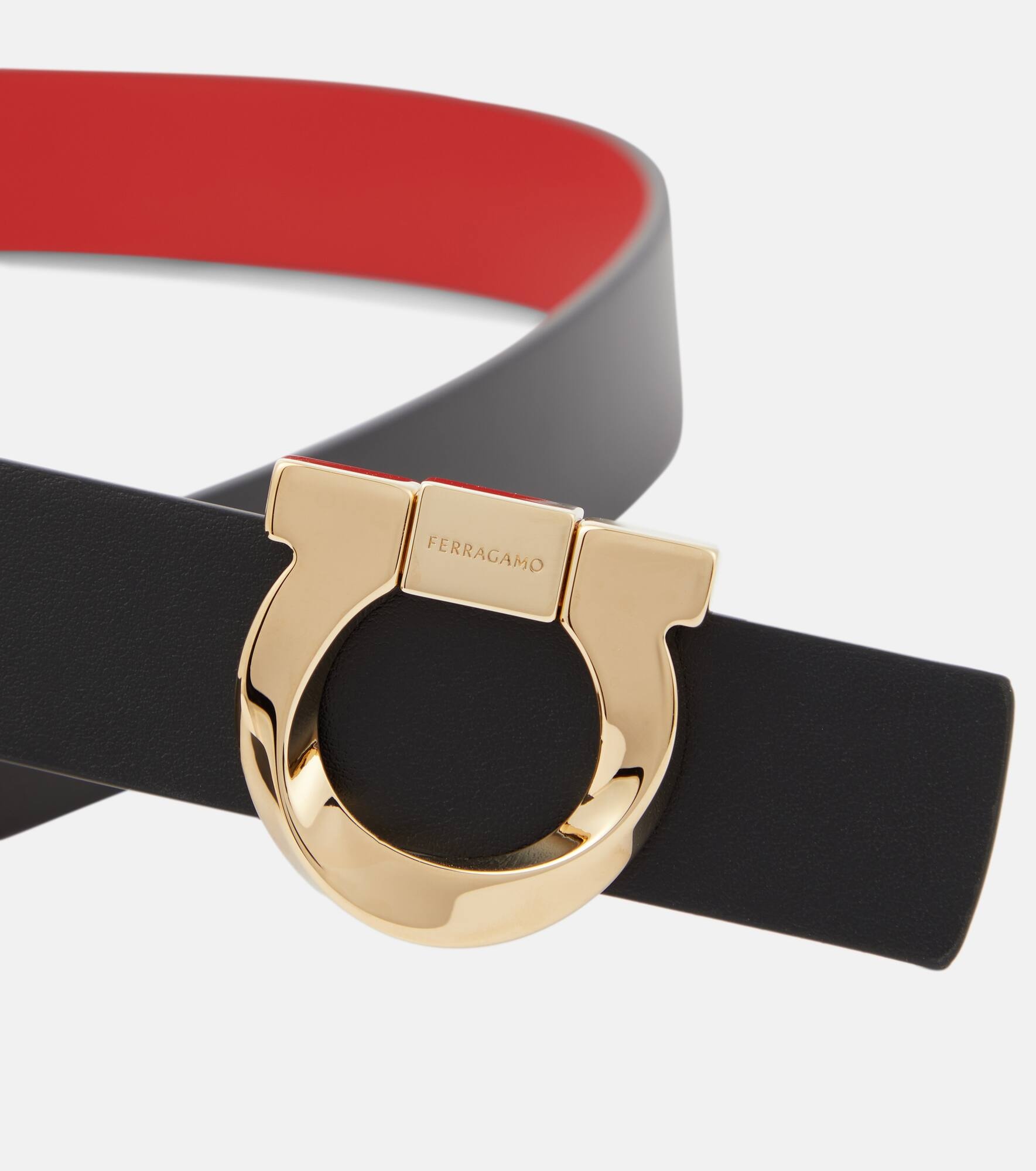 Gancini reversible leather belt - 4