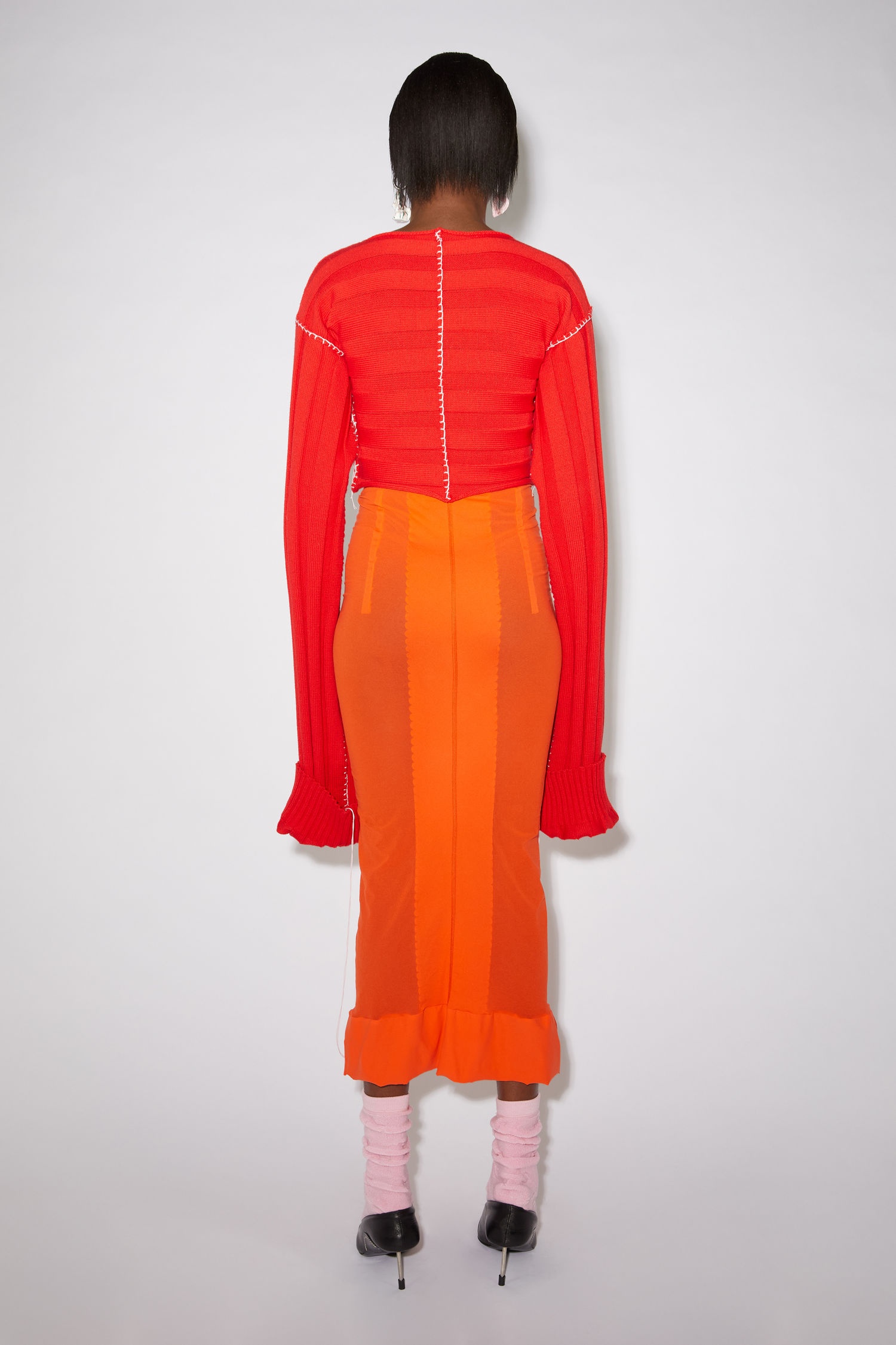 Nylon midi skirt - Mandarin orange - 3