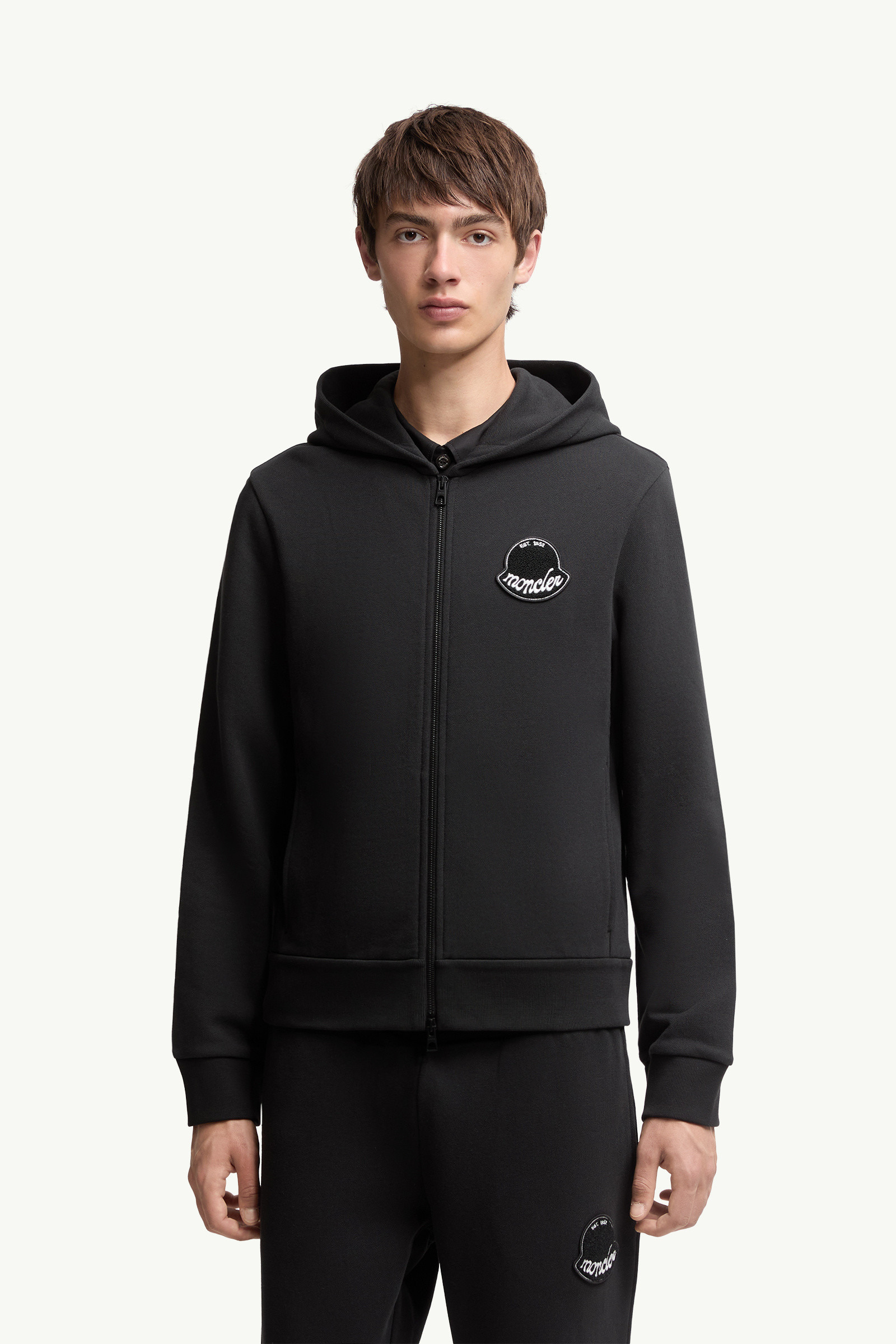 Logo Cotton Zip-Up Hoodie - 3