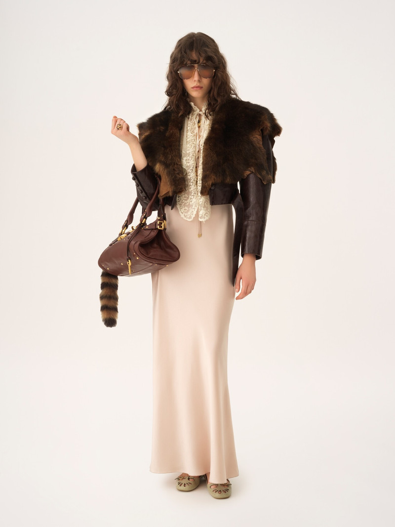 Chloé CROPPED FITTED JACKET IN LEATHER outlook