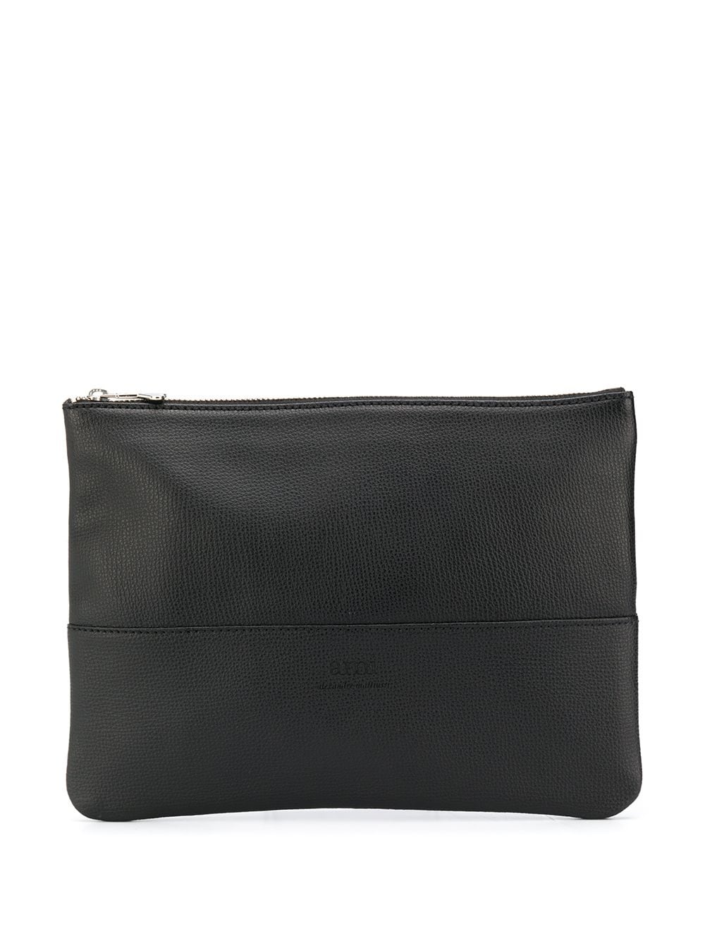 embossed logo zipped clutch - 1