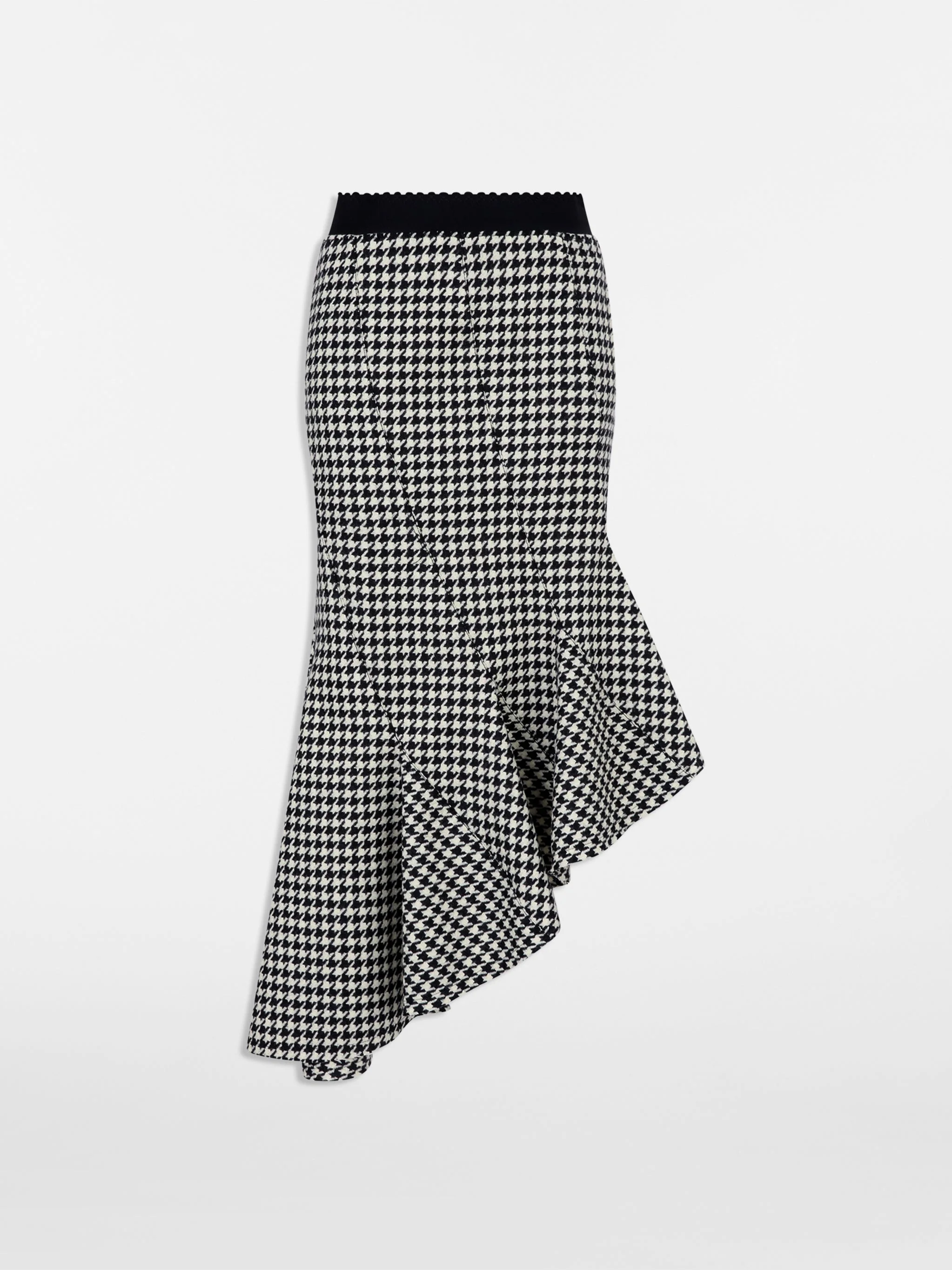 WHITE AND BLACK MIDI SKIRT - 1
